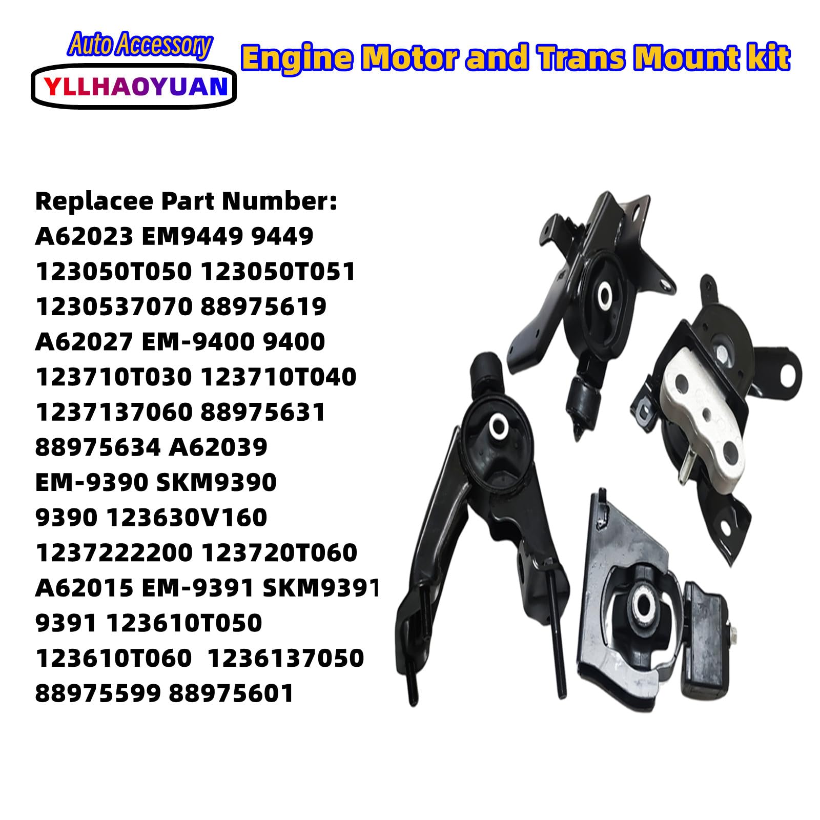 Engine Motor And Trans Mount 4Pcs Compatible With 2009-2013 Corolla 1.8L/2009-2013 Matrix 1.8L/2009-2010 Pontiac Vibe 1.8L Repla