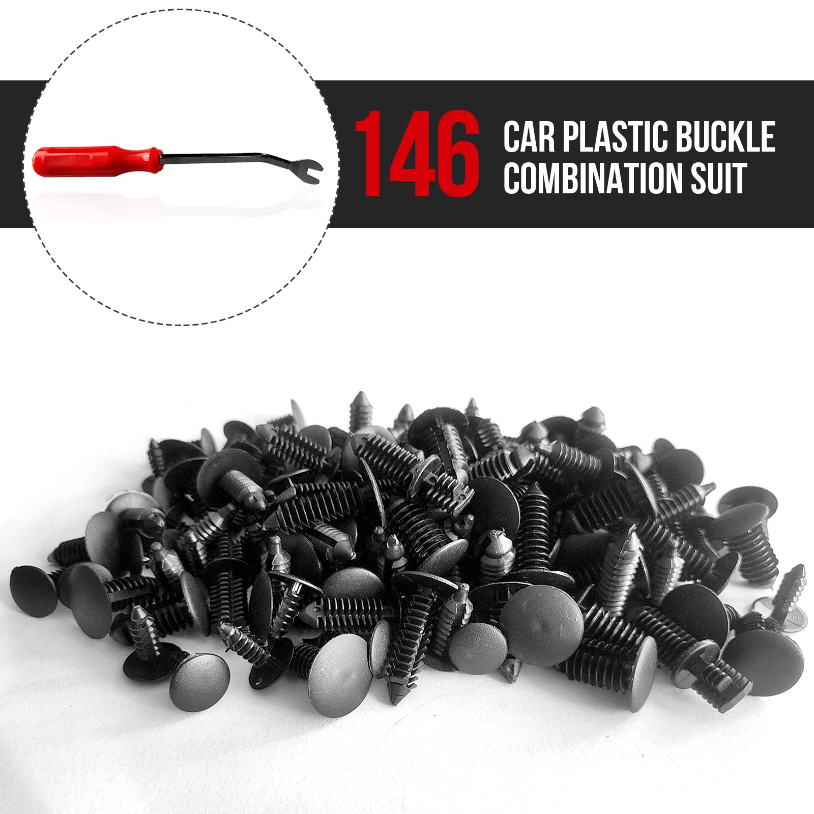146Pcs Auto Body Clips Nylon Bumper Shield Retainer Clip, Fender Flar, Blind Rivet & Rocker Moulding Clips, With Fastener Remover