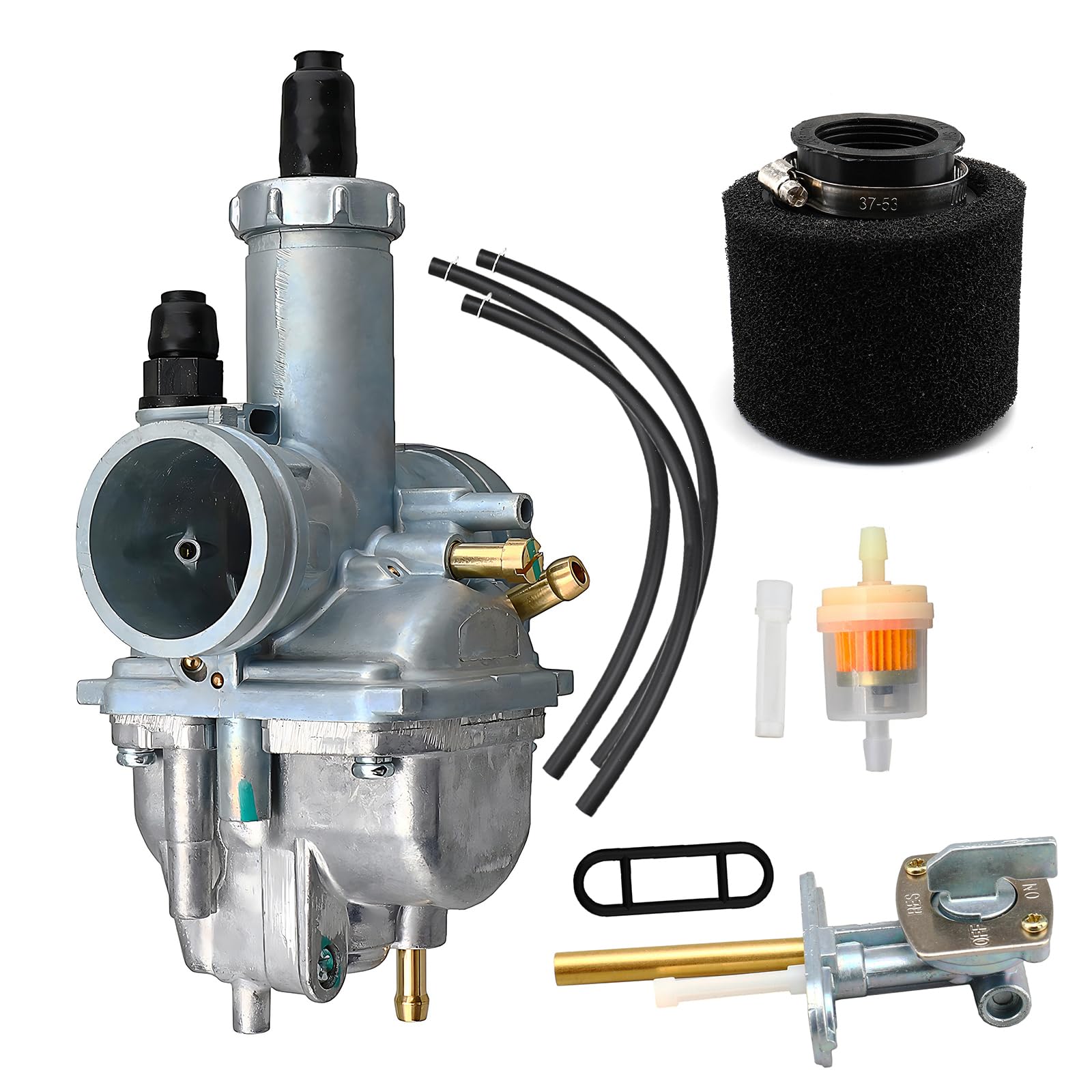 Carburetor w/Air Filter and Fuel Gas Petcock Valve Switch,for Kawasaki Bayou KLF220 1988-2002,for Kawasaki Bayou KLF250 2003-201