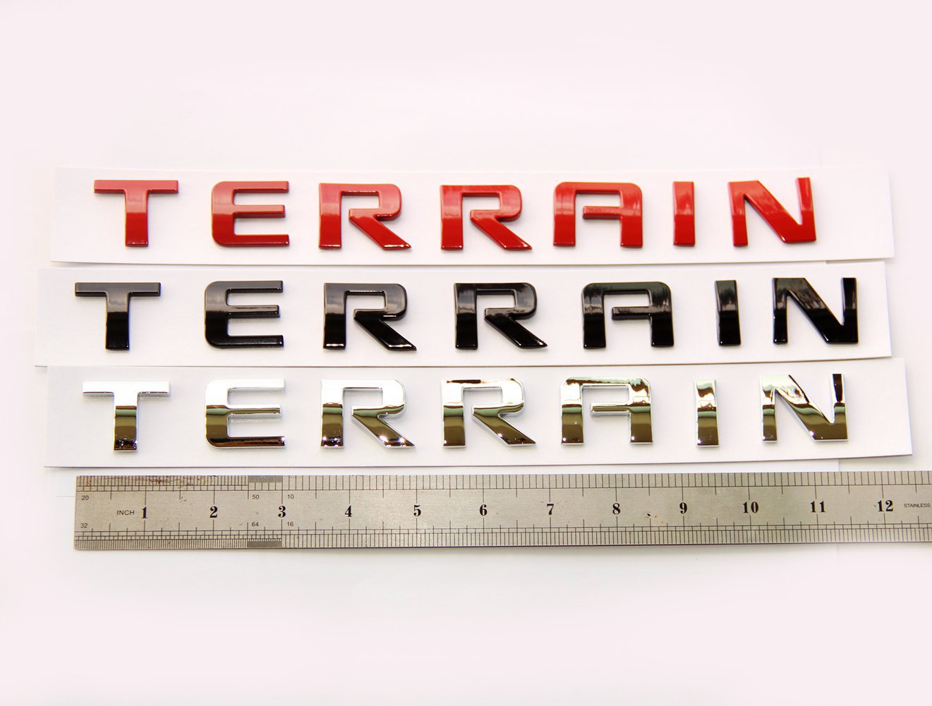 2Pack Oem Black Terrain Nameplate Emblem Badge 3D Letter Compatible With Terrain Shiny Glossy (Black)