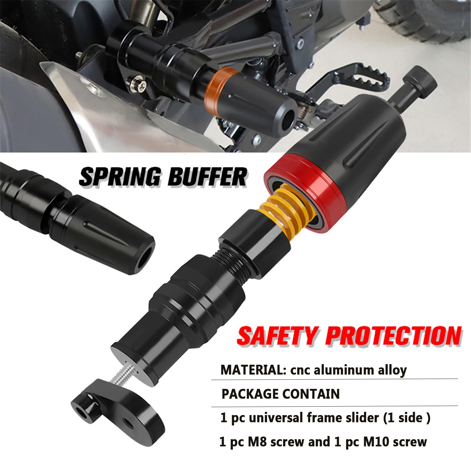 HAONEL Rear Frame Sliders CNC Aluminum Crash Pad Replacement for NINJA400 Z400 2018-2022 / NT1100 2022-2023 / Rebel 300 500 CMX