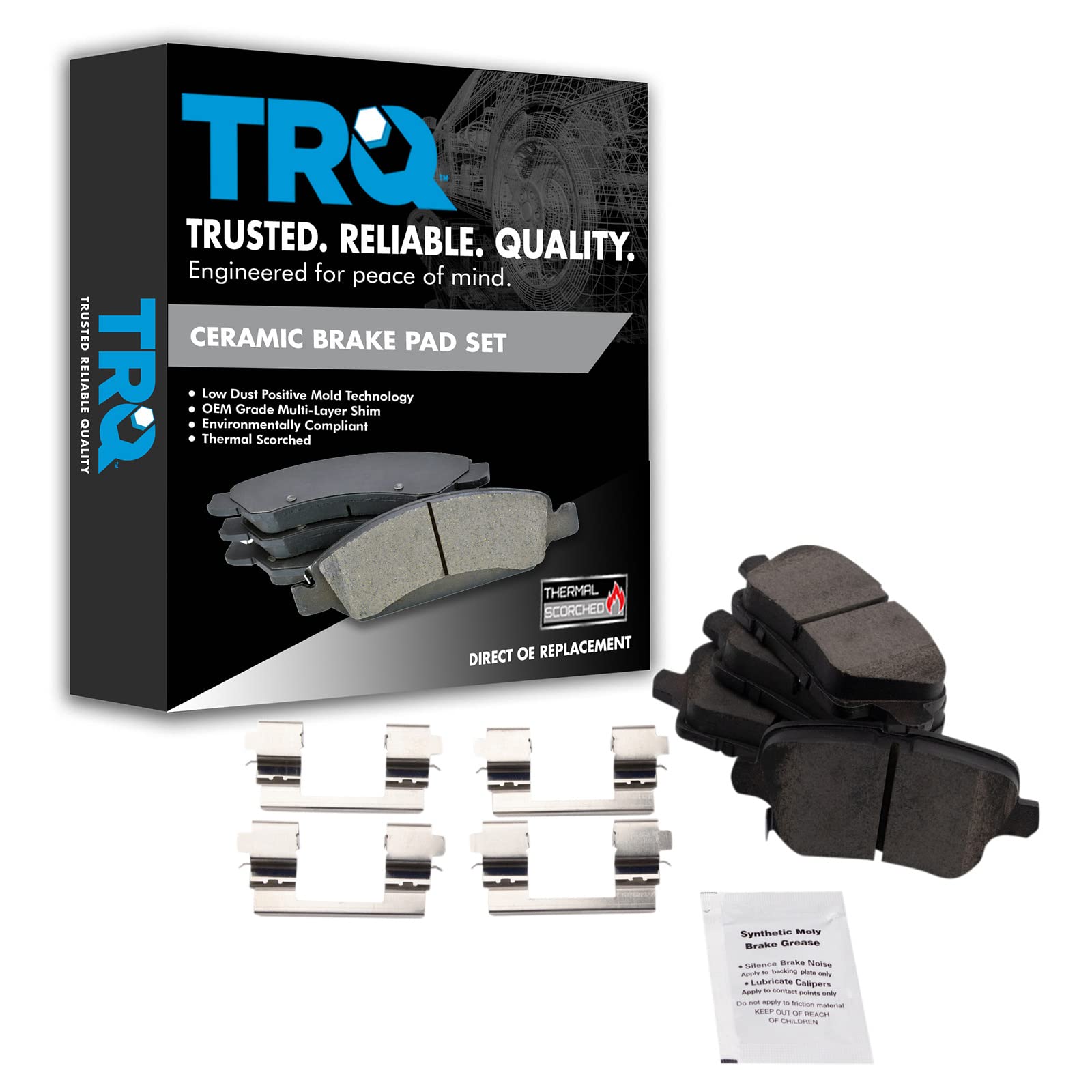 TRQ Rear Brake Pads Ceramic Compatible with 2018 Buick Regal Sportback 2019-2020 Cadillac XT4