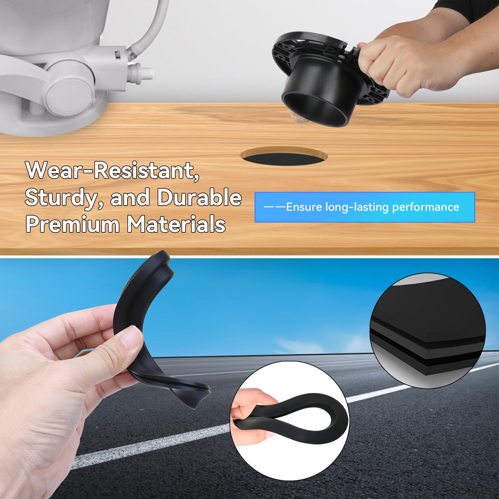 Xqiqx Rv Toilet Seal With 3 Inch Socket Floor Flange Kit, Rv Toilet Flange Seal Fits 300/310/320 Rv Toilets To Replaces 38534589