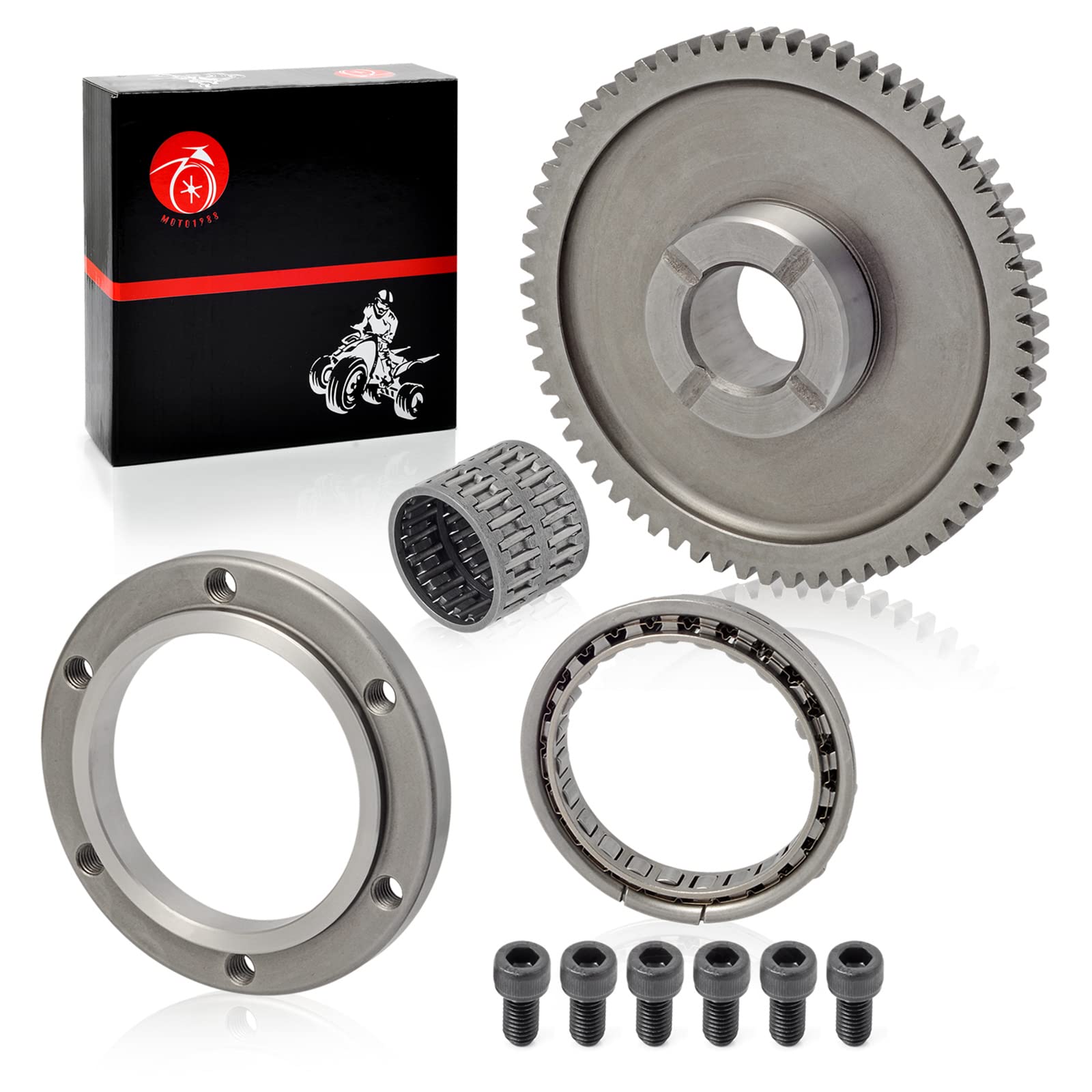 Starter Clutch One Way Bearing Gear Idler Kit For Yamaha Raptor Warrior 350 Big Bear 350 400 Kodiak 400 Moto 4 Yfm350Er Wolverin