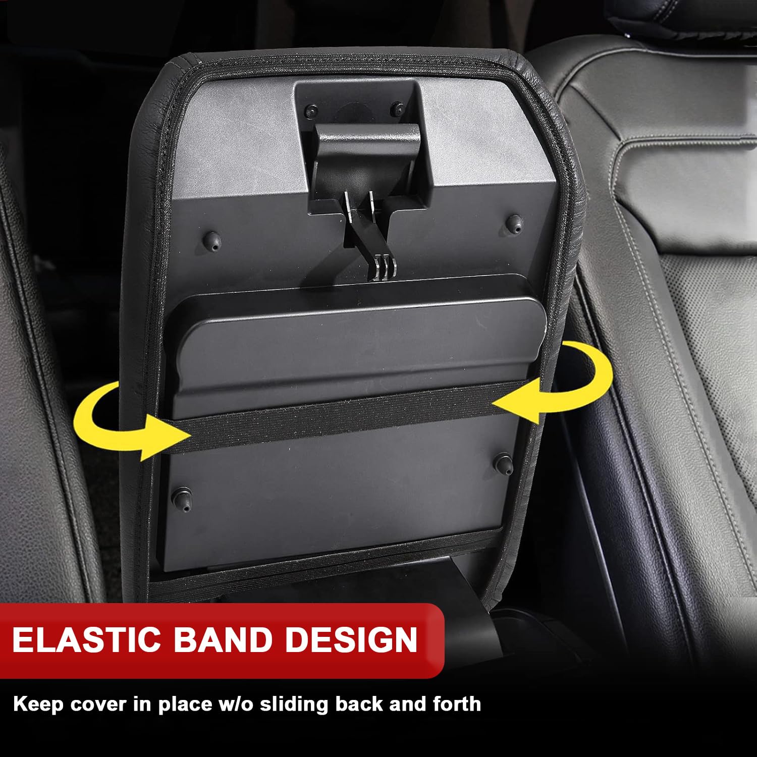 Kbh Car Center Console Armrest Cover For Ford Explorer 2020 2021 2022 2023, Vinyl Leather Interior Accessories, Anti-Scratch, Bl