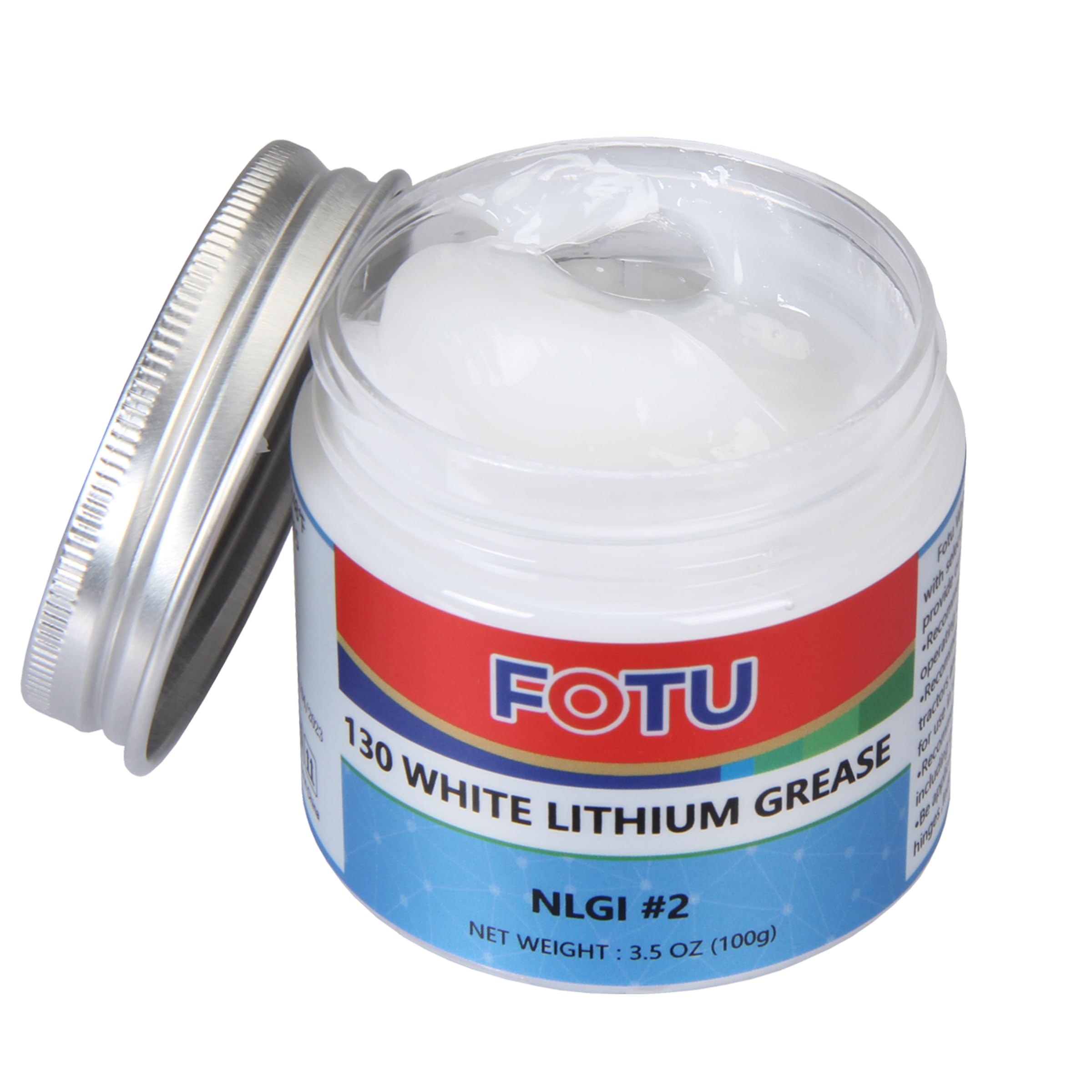 Fotu White Lithium Grease - High Performance Lubricant For All Your Mechanical Needs - 100% Pure & Long - Lasting - Ideal For Bearings, Chains, Garage Door Hinges, Windows Tracks (3.5 Oz, 1-Pack)