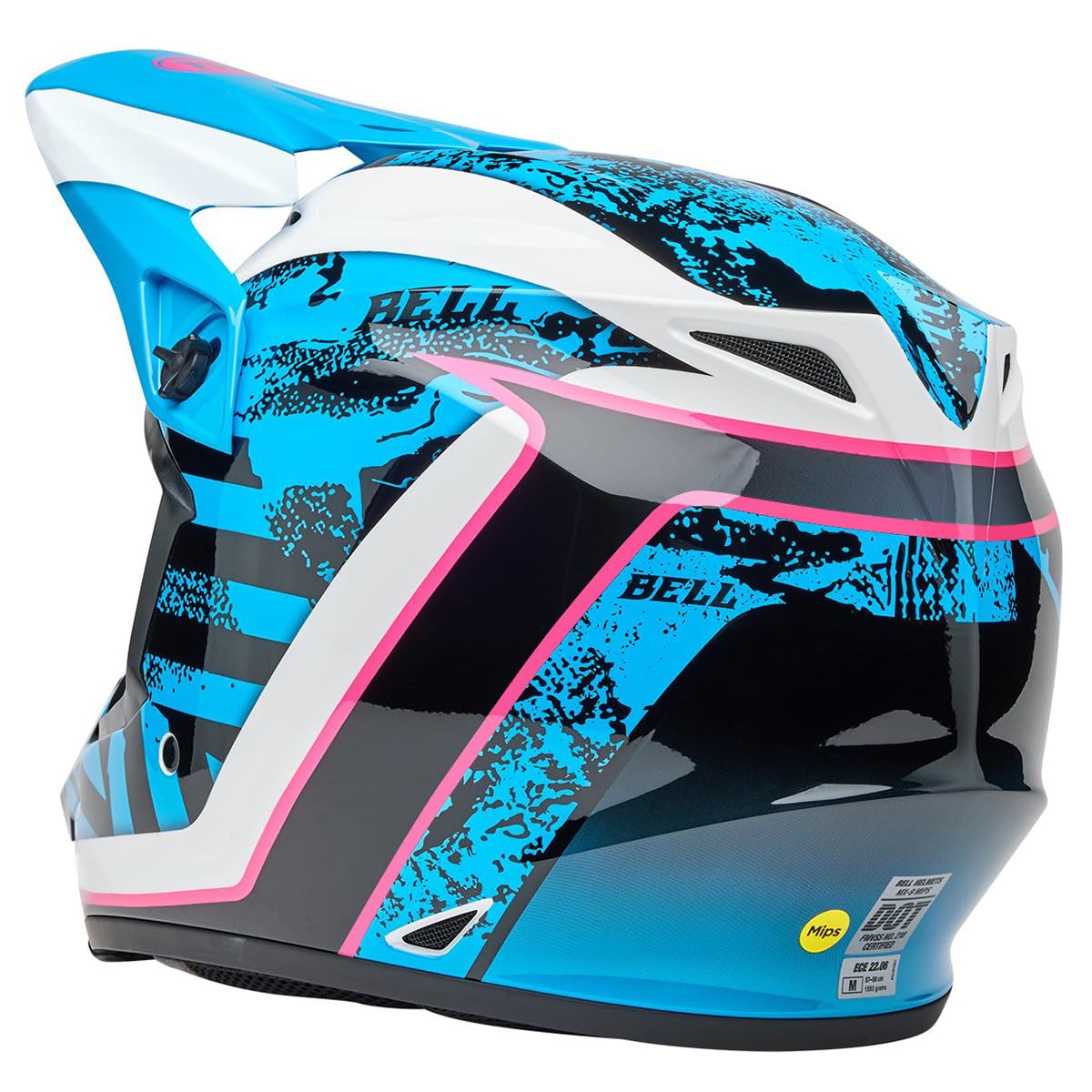 Bell Mx-9 Mips Dirt Helmet (Gloss Breakdance Blue/Pink - X-Large)