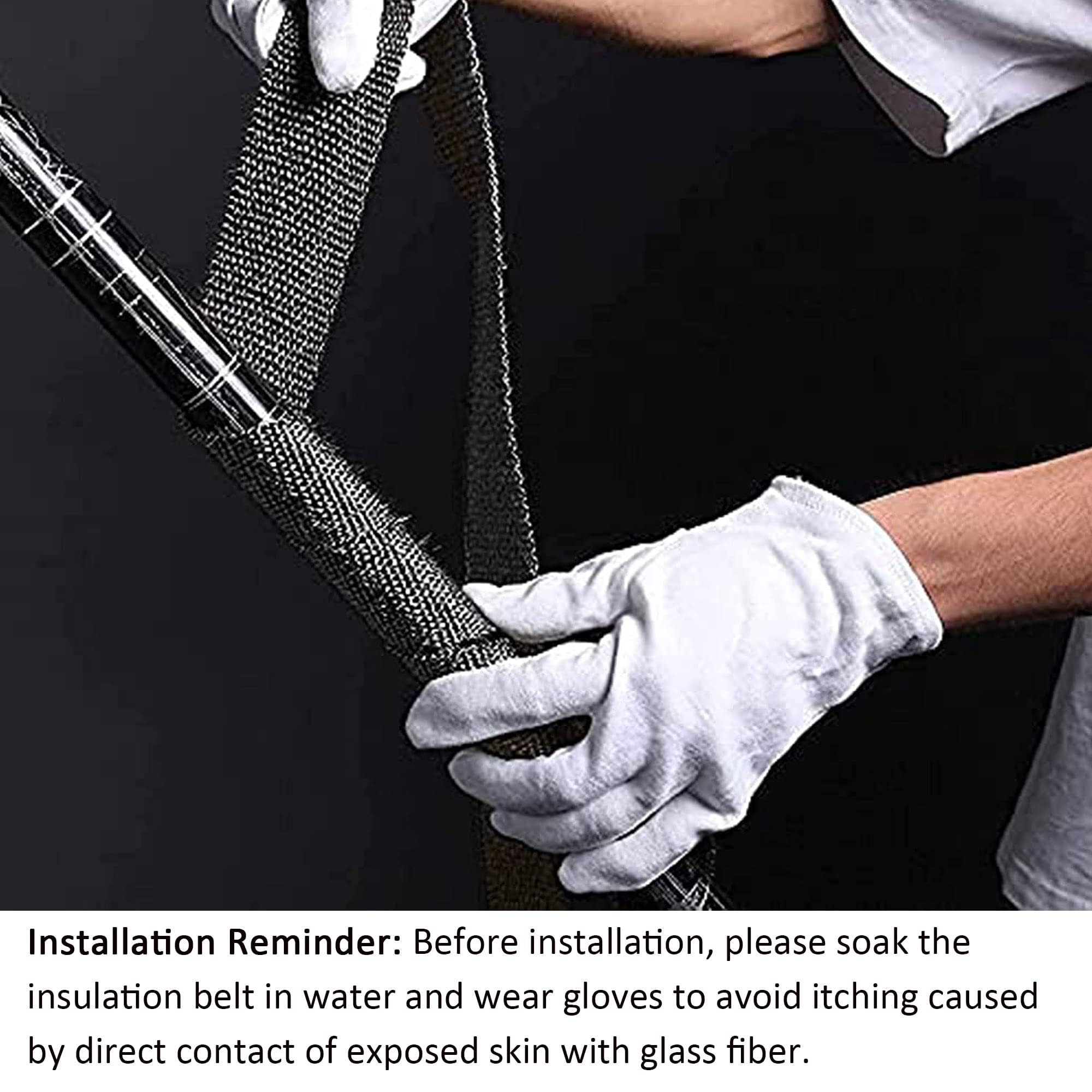 Deecam Exhaust Heat Wrap, 2 ' ' X 33 ' Black Exhaust Header Wrap Tape Kits, Heat Wrap For Exhaust Pipes With 10 Stainless Steel