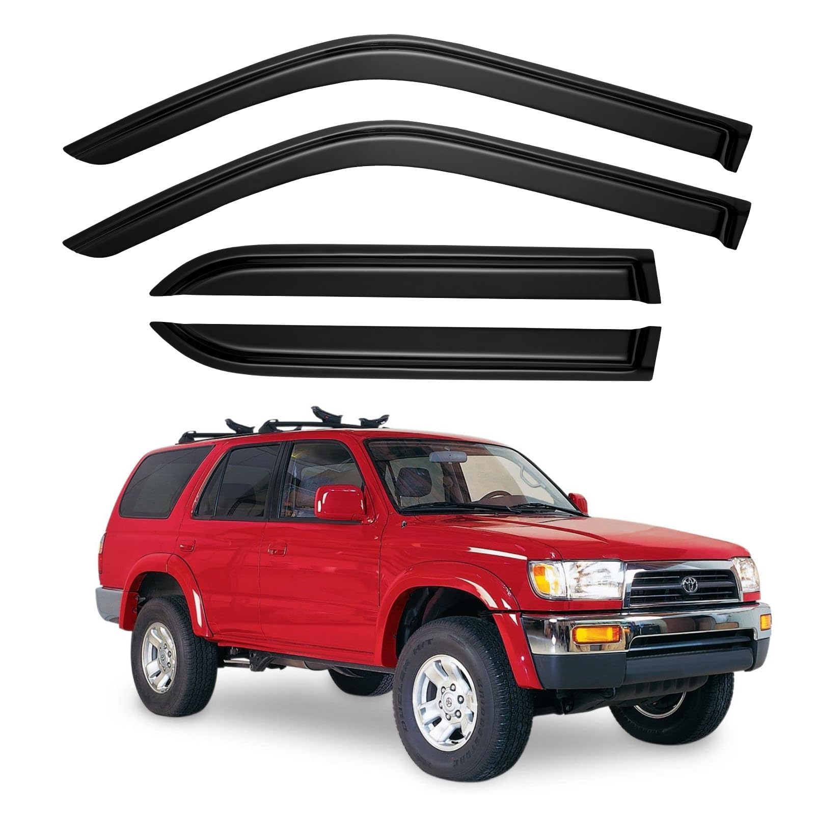 Window Visors Rain Guards for 1996-2002 Toyota 4Runner, Out-Channel Window Vent Wind Deflectors Visors Shades for 96-02 4Runner