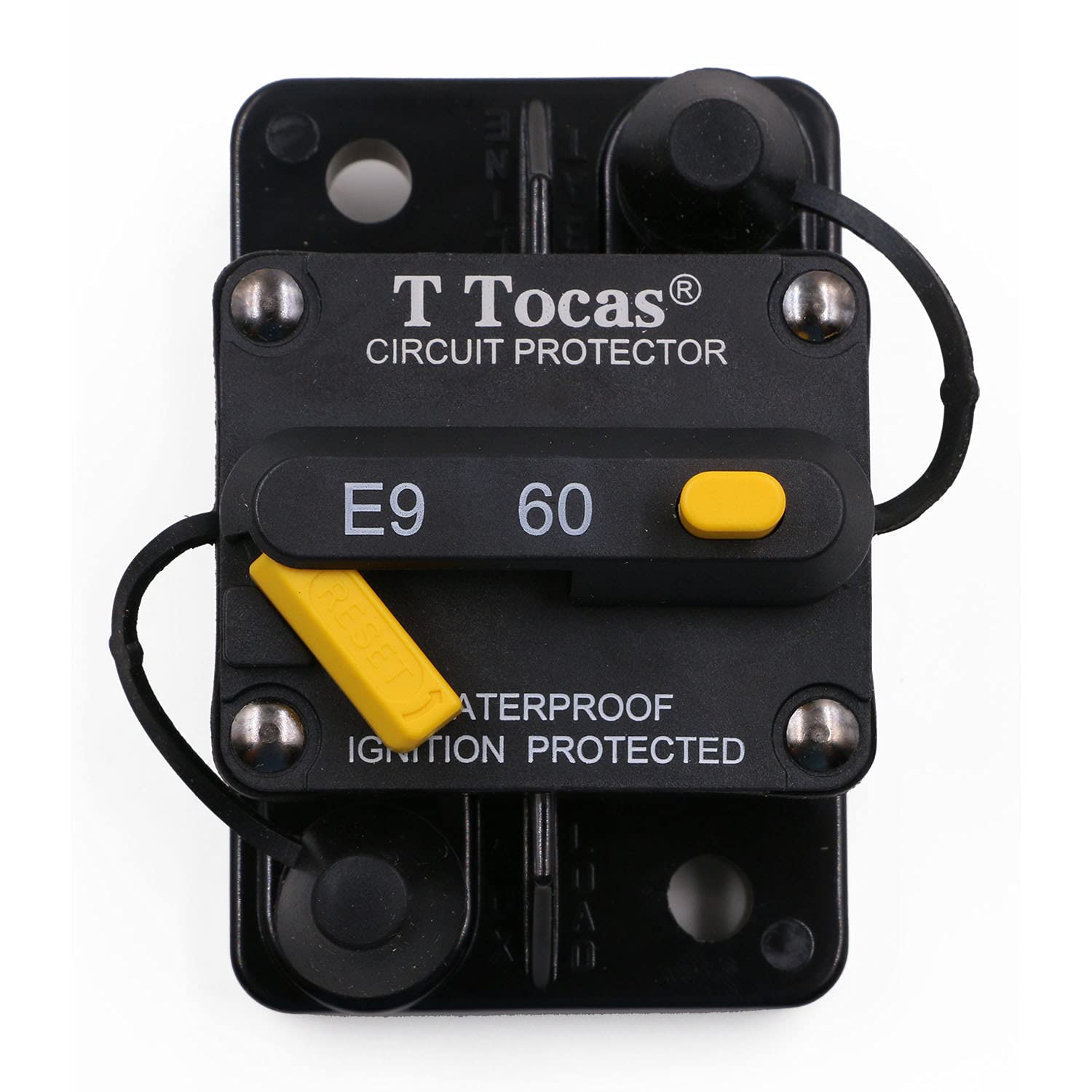 T Tocas 60A Type Iii Surface-Mount Circuit Breakers For Boat Marine Rv Yacht Battery Truck Solar, 12V - 48V Dc,Waterproof, 60 Amps Dc Breaker