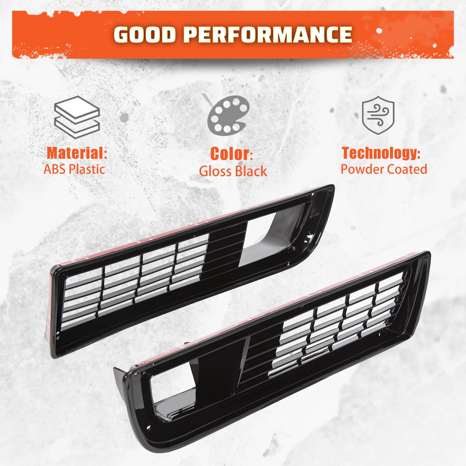 Ecotric Front Grill Compatible With 1979 1980 1981 Pontiac Firebird/Trans Am Grilles Set W/Fitting Kit Pair