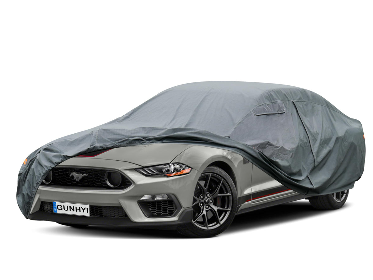 Gunhyi 16 Layers Car Cover Waterproof All Weather, Heavy Duty Full Exterior Cover Universal Fit Coupe Ford Mustang/Shelby, Chevr