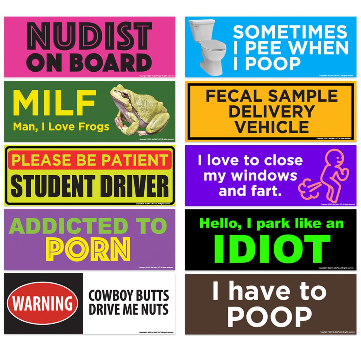 Rio Salto 10-Pack Funny Bumper Magnets Pranks Gifts For Adults Practical Jokes Prank Car Magnets Gags Pranks For Work Office Mag