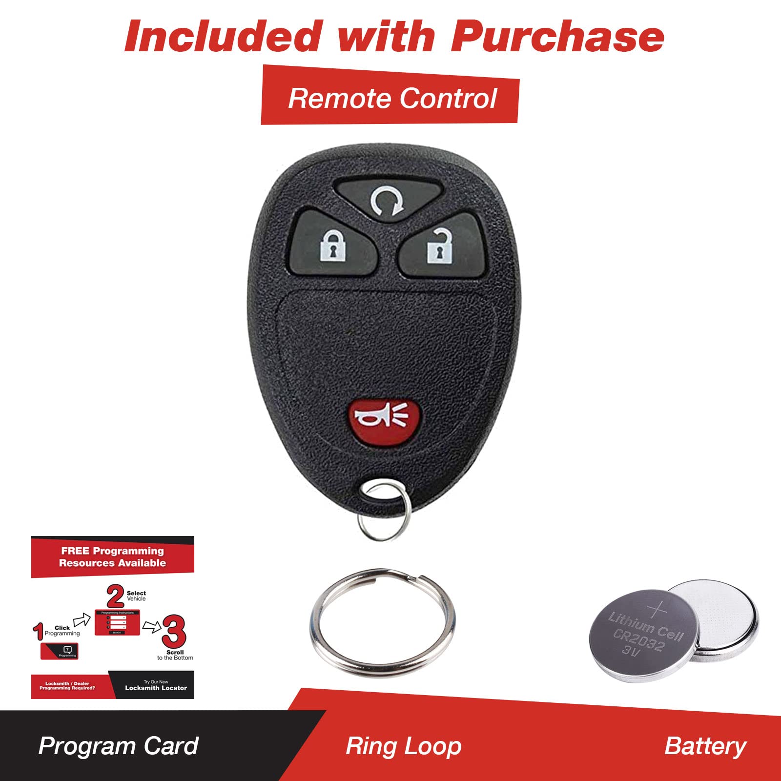 Keylessoption Keyless Entry Remote Control Car Key Fob Replacement 15913421