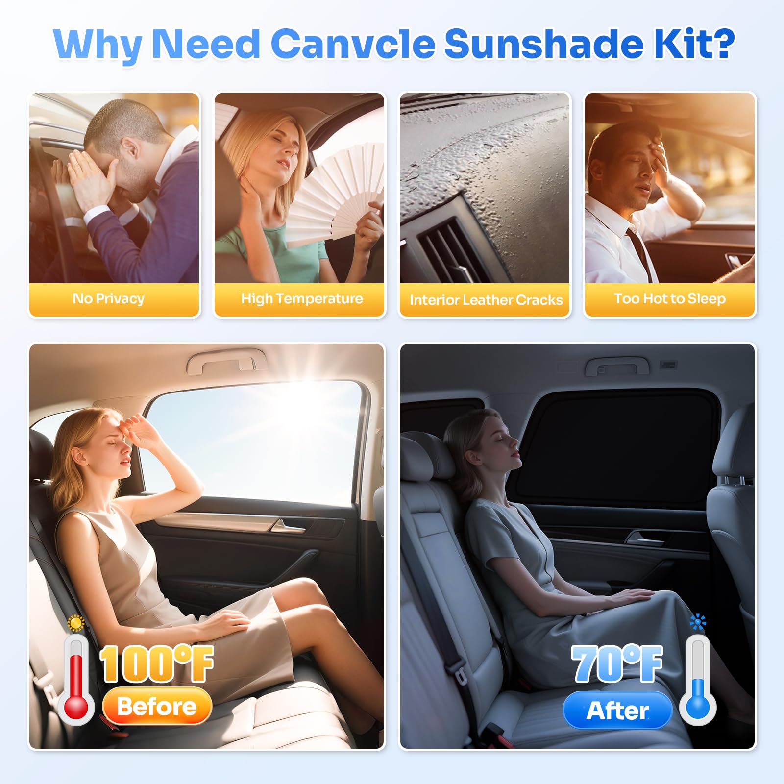 Canvcle Sunshades For 2013-2018 Toyota Rav4 Accessories Sun Shade Side Rear Window Shade Cover Sun Visor Shield Privacy Protecti