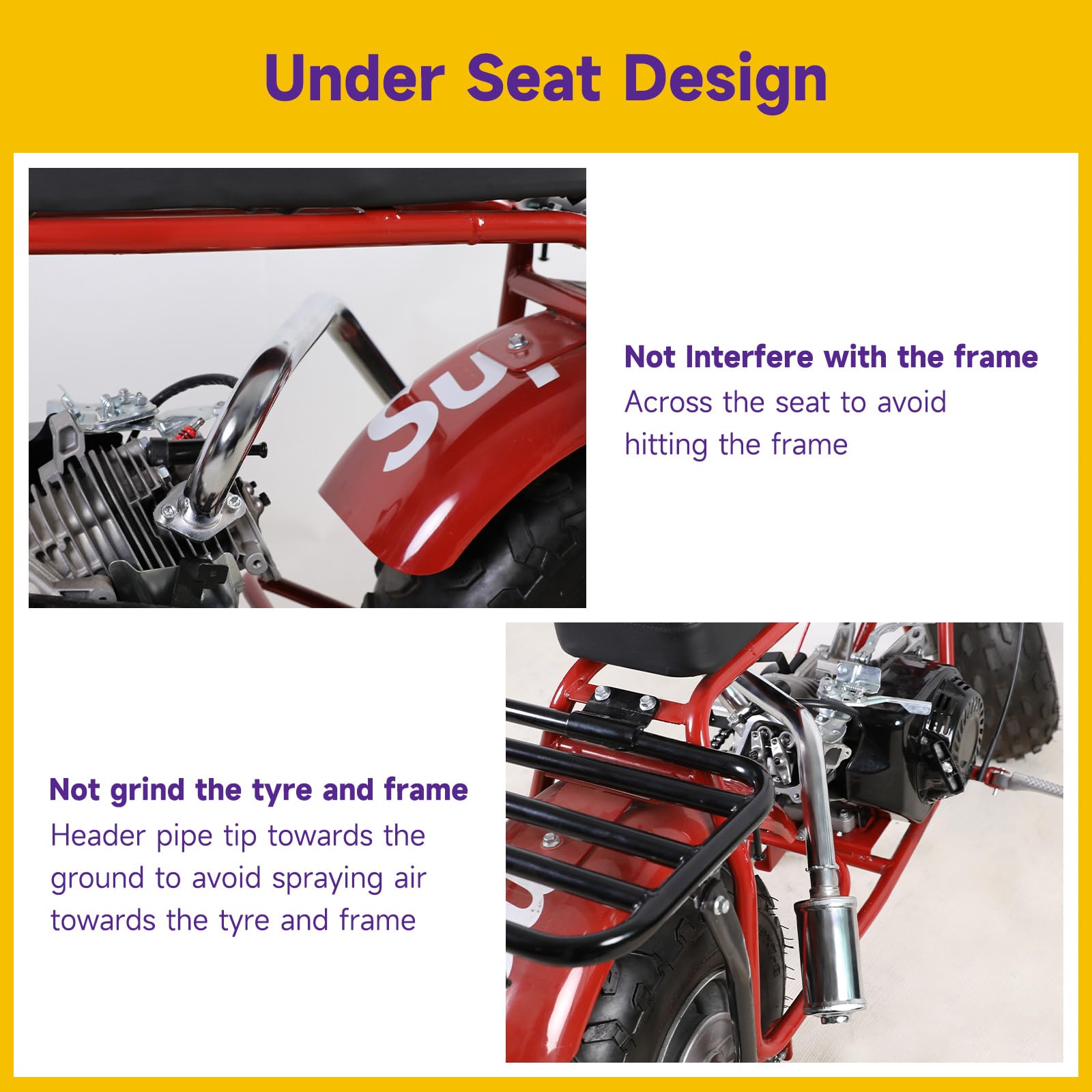 HIAORS Upgrade Exhaust Pipe Silencer Kit for Predator 212cc 196cc 224cc Coleman CT200U BT200X CT200U-EX Baja Warrior Massimo MB1