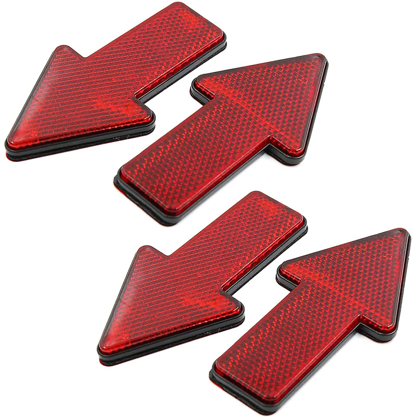 Autut 4-Inch Car Reflective Sticker Red Arrow Shape Vehicle Car Reflector Strips, Pack Of 4 Pcs