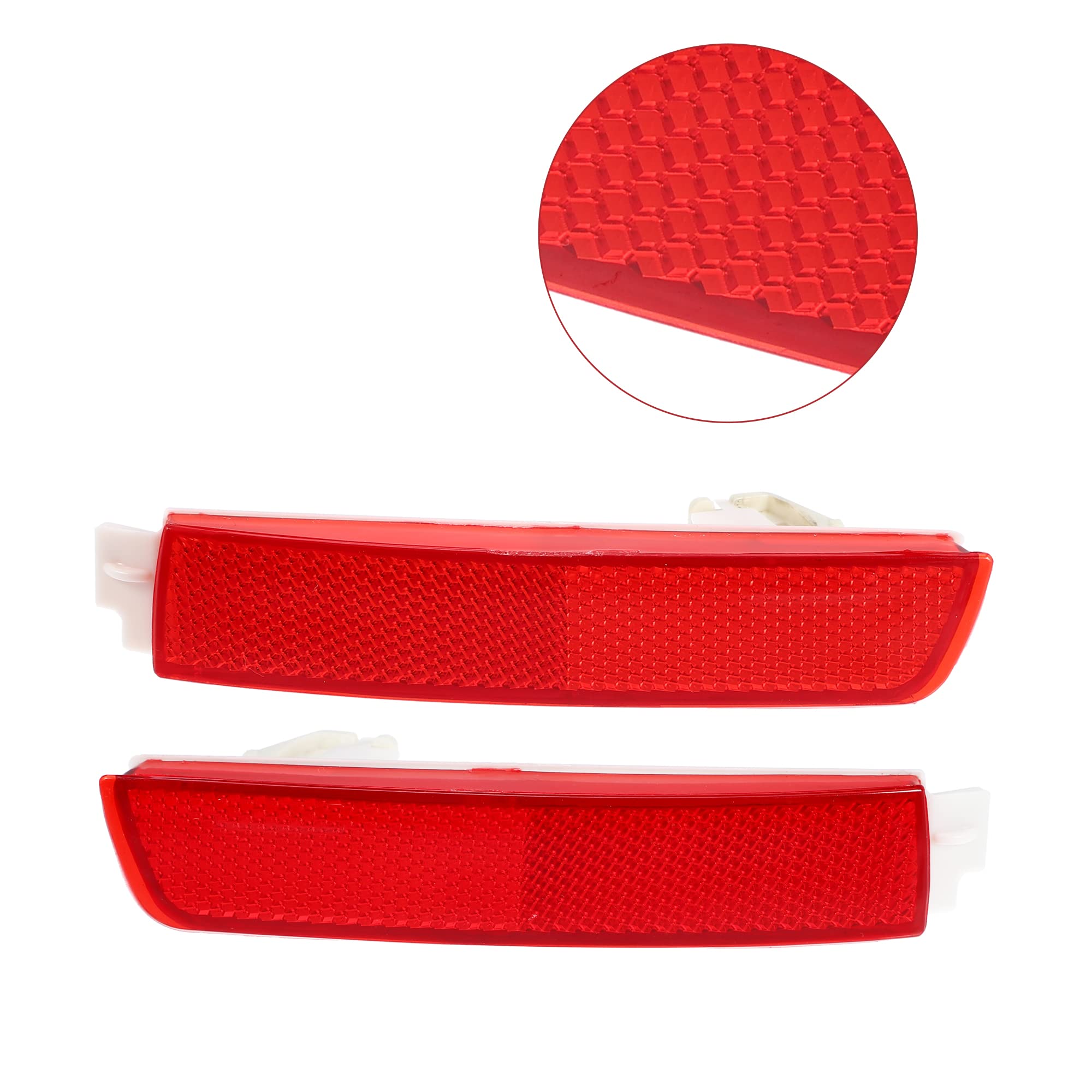 X AUTOHAUX 1 Pair Exterior Rear Bumper Side Marker Reflector Red for Nissan Sentra 2013-2018 Left Right Side 265655C000 265605C0