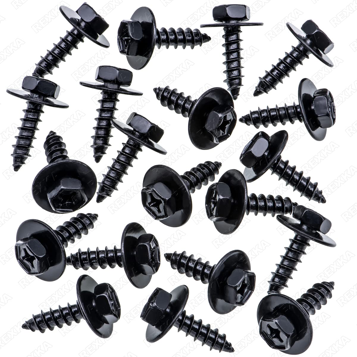 Rexka 20Pcs Bumper Cover Splash Shield Screw Bolt Compatible With Toyota Lexus 90159-60477