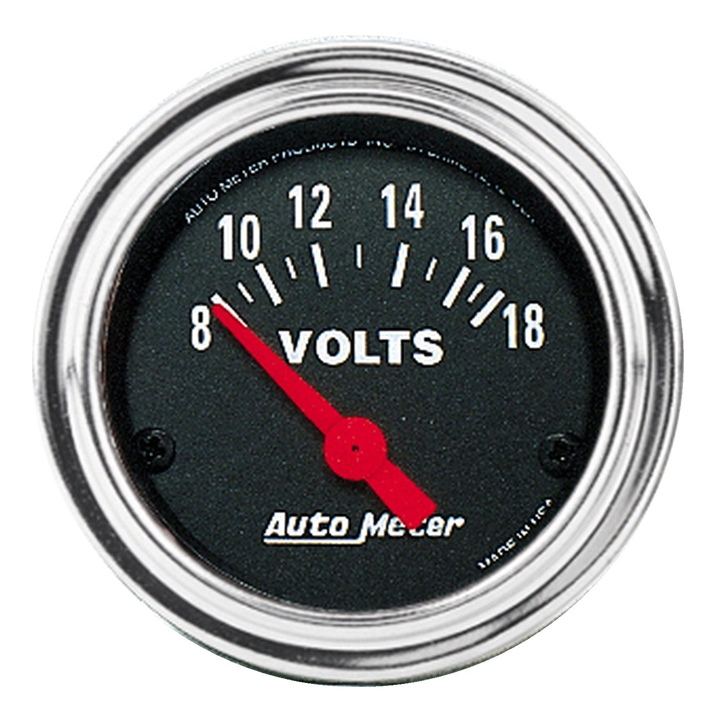 Auto Meter 2592 Traditional Chrome Electric Voltmeter Gauge 2.3125 In.