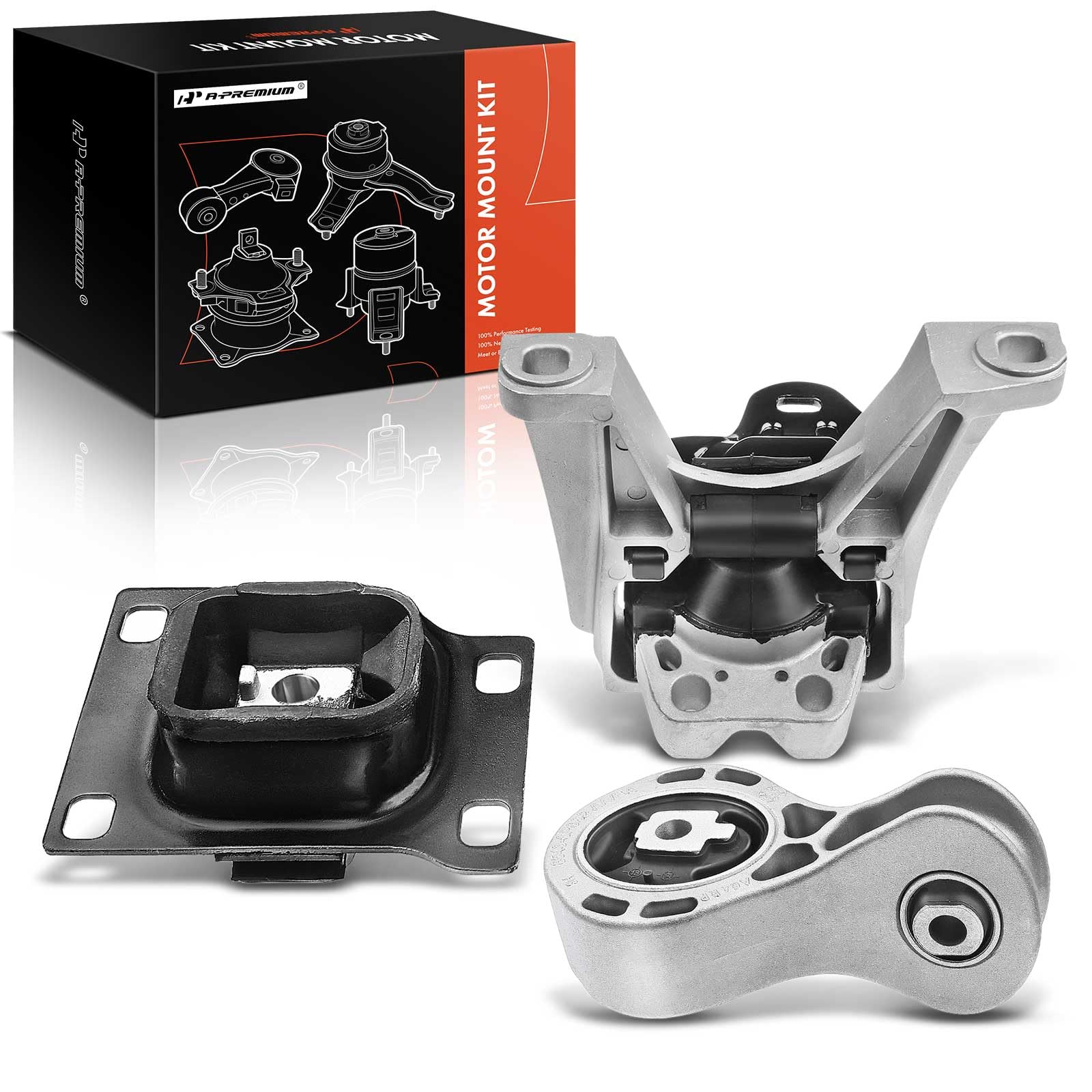 A-Premium 3PCS Engine Motor Mount Transmission Mount and Torque Strut Mount Kit Compatible with Ford Focus 2008 2009 2010 2011, 