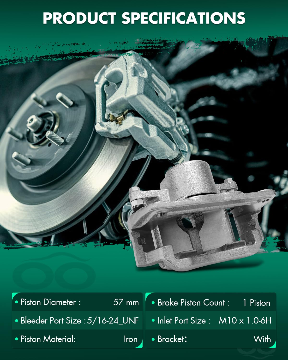 Scitoo Front Left Brake Caliper With Bracket 18B5000 Compatible For Ford For Fusion 06-12,For Lincoln For Mkz 07-12,For Lincoln