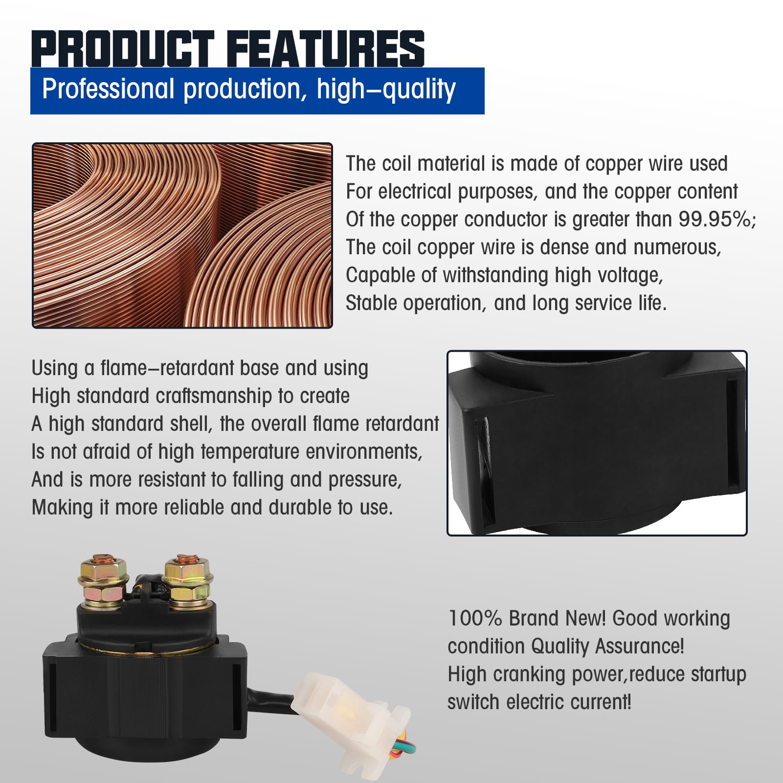 Sollon Starter Solenoid Relay For Honda Trx 300 Fourtrax 300 1988-2000 Yamaha Warrior 350 Yfm350 1987-2004 Big Bear 350 Wolverin