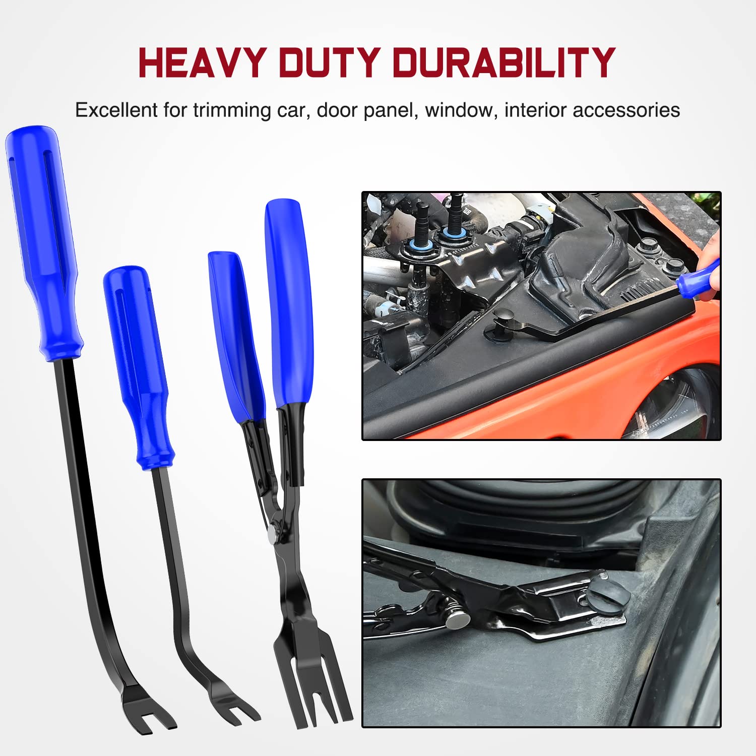 Nilight 238Pcs Trim Removal Tool, Auto Push Pin Bumper Retainer Clip Set Fastener Terminal Remover Tool Adhesive Cable Clips Kit