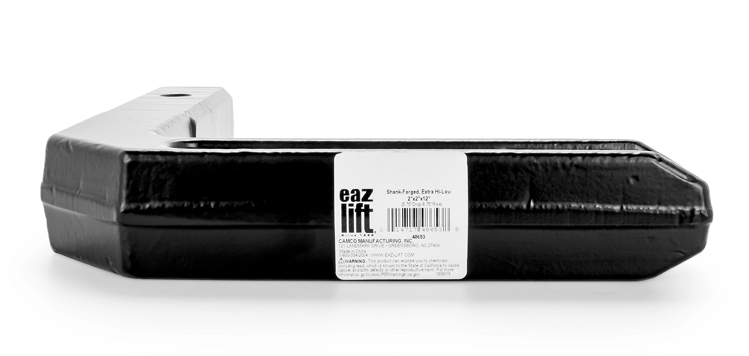 Eaz-Lift Heavy Duty Weight Distribution Shank - 15,000 lb Capacity, 12" Length, 5 ¾" Drop, 8 ¾" Rise, Model 48653