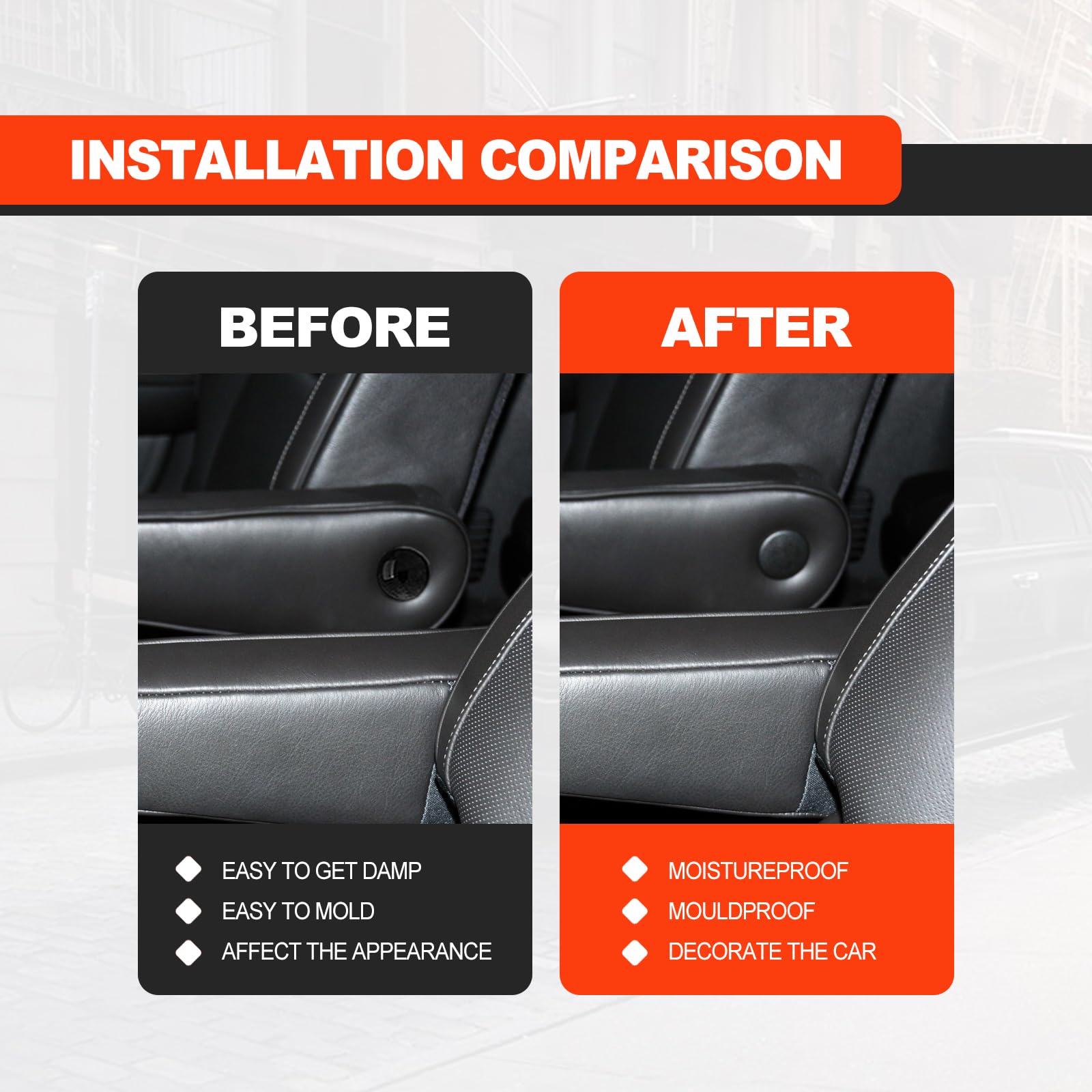 2Pcs Armrest Cap Cover Compatible With 07-19 Tahoe Suburban Yukon Cadillac Escalade Seat Parts - Replaces 15279689 Vehicle Acces