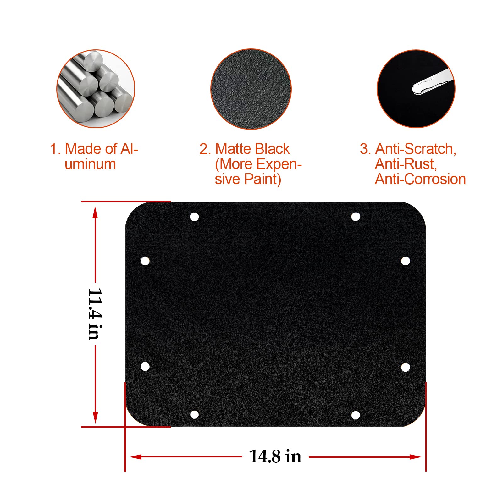 Buling Aluminum Wrangler Spare Tire Carrier Filler Plate Tailgate Plug Vent Plate Cover With Tailgate Durable Rubber Plugs Set A