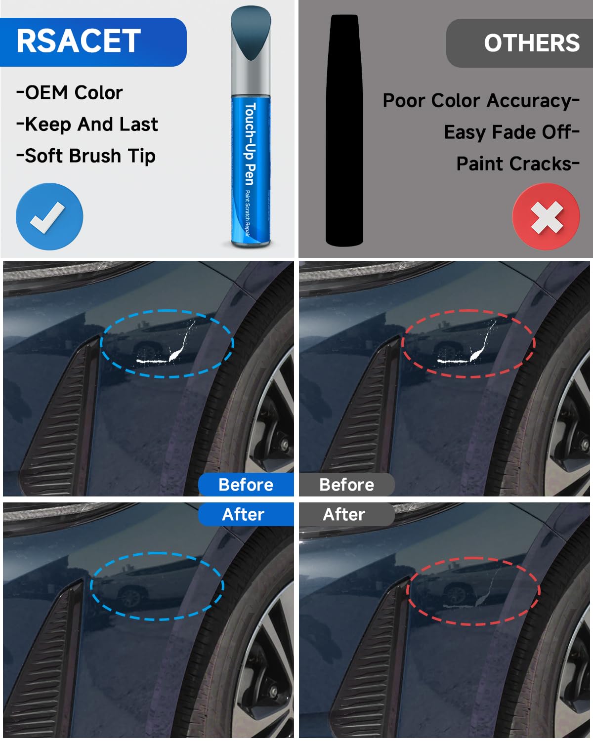 8W2 Cavalry Blue Touch Up Paint Compatible with Toyota Exact Match Touch Up Paint Car Scratch Repair