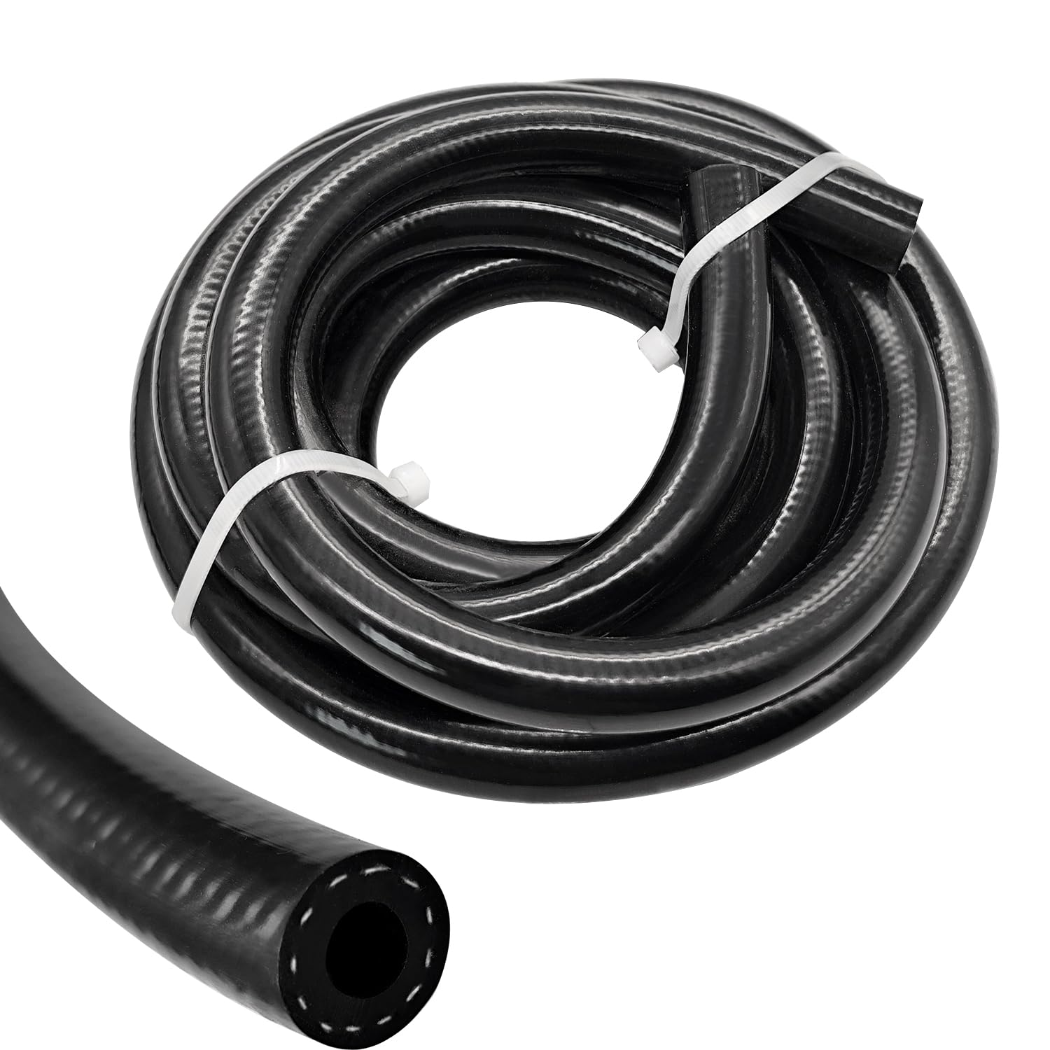 JoyTube 1/4 Inch(6mm) ID Fuel Line Hose Push Lock NBR Rubber Hose Line 300PSI for Automotive Engines Systems (20FT)