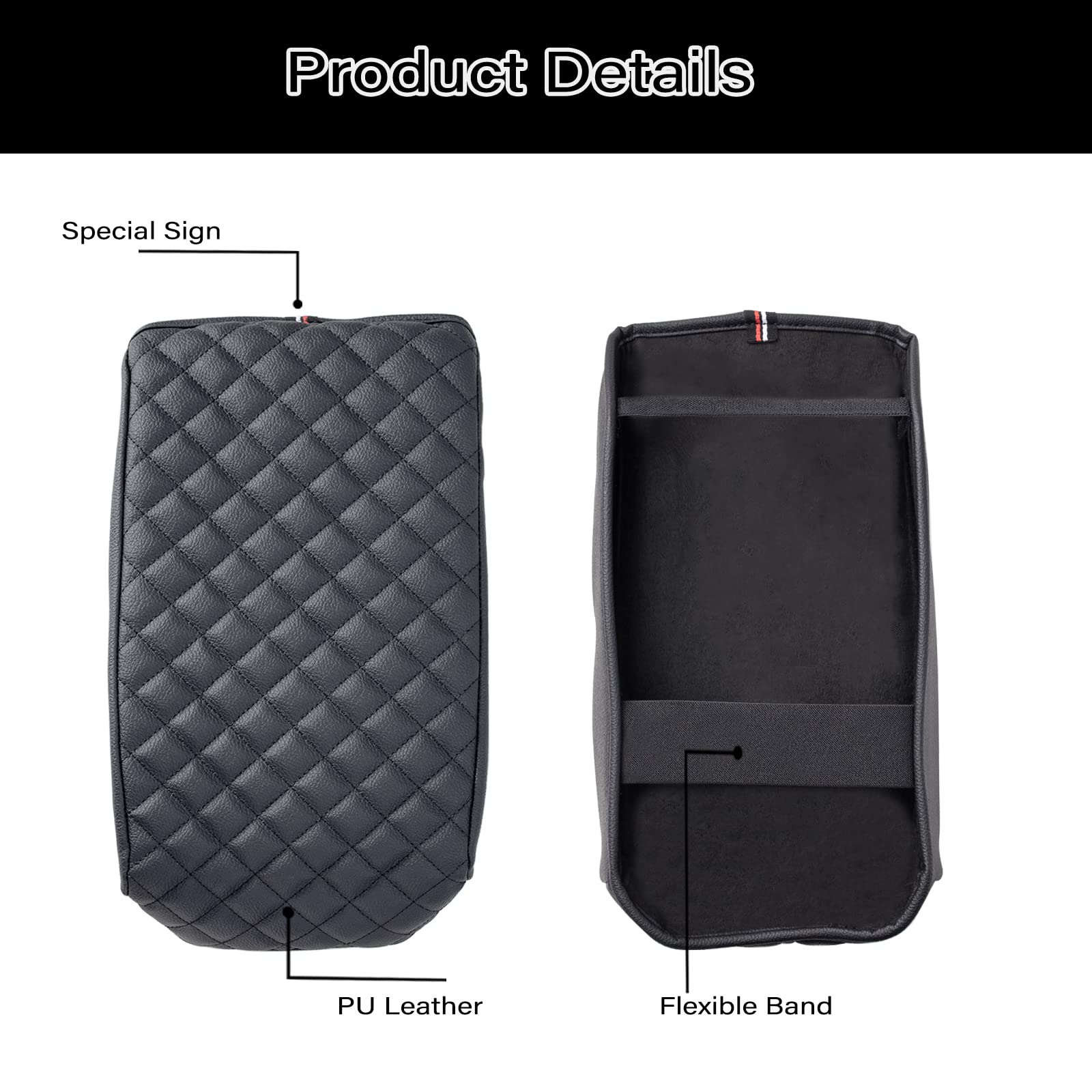 Jkcover Compatible With 2024 2025 Toyota Tacoma (4Th Gen Tacoma) Center Console Armrest Cover Accessories Pu Leather Car Anti-Sc