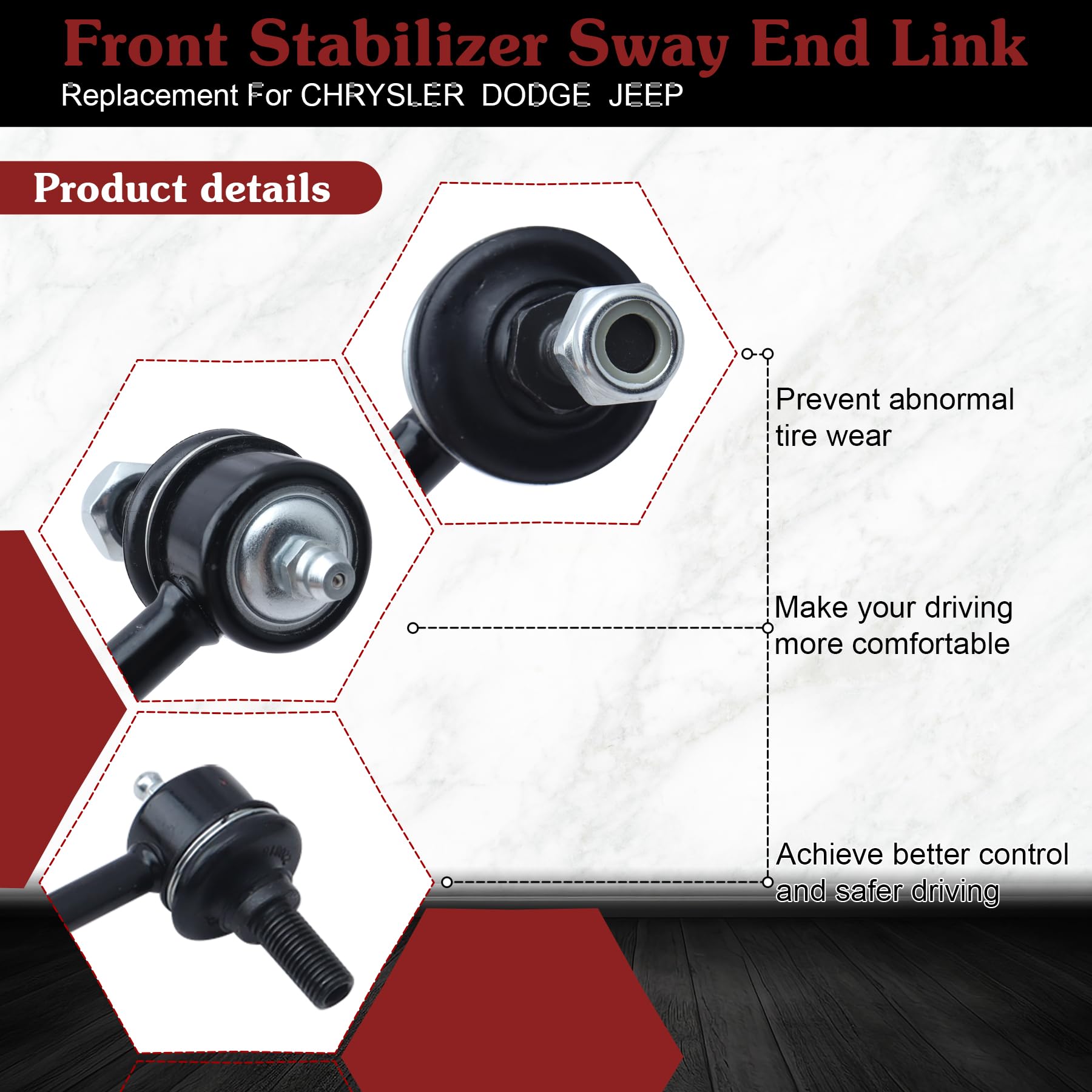 Stiueoav K750385 Sway Bar Link - Front Stabilizer End Link Compatible With 2011-2014 200?2007-2010 Sebring?2008-2014 Avenger?200