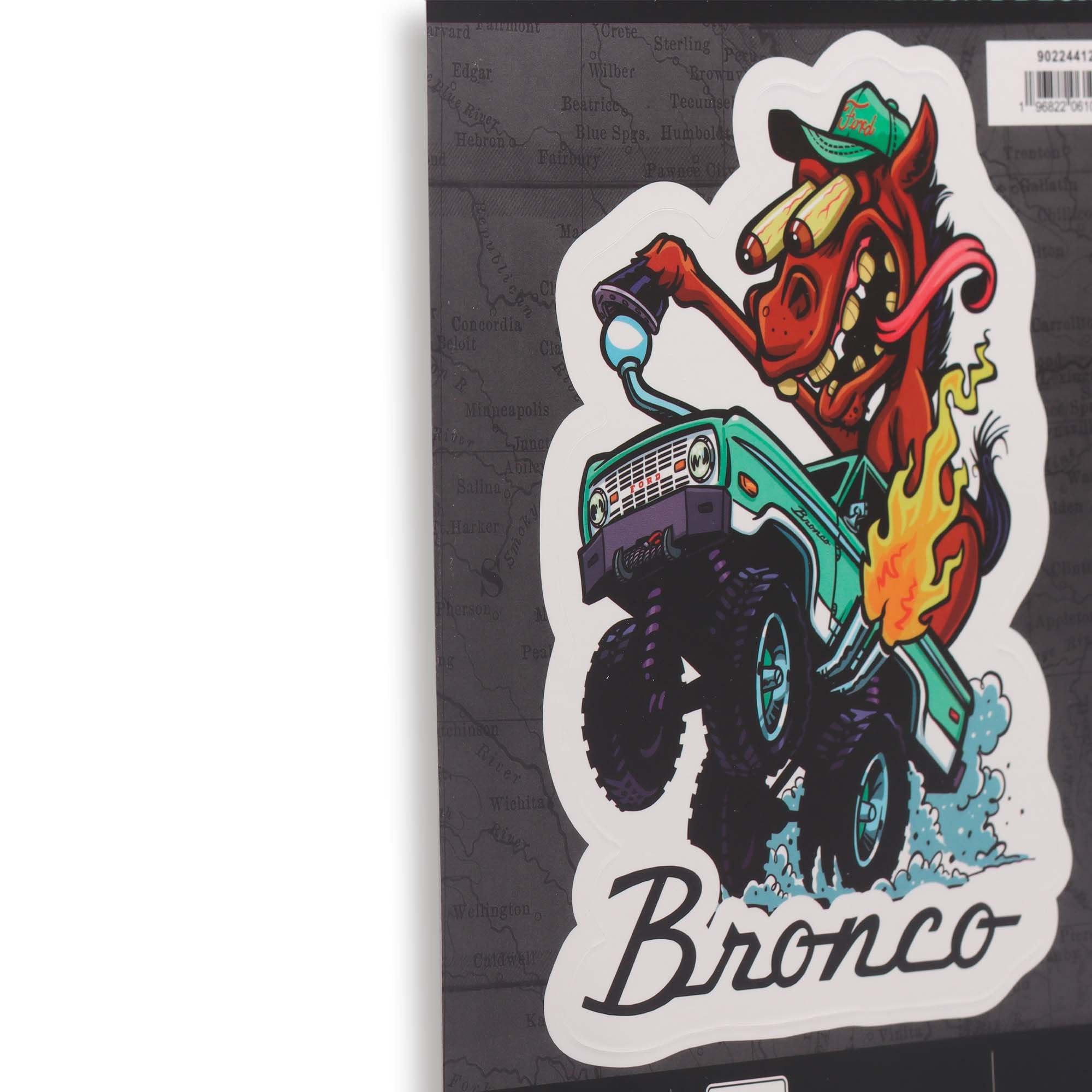 Ford Bronco Crazy Horse Adhesive Vinyl Decal - Fun Ford Bronco Sticker for Car, Window, Water Bottle or Laptop