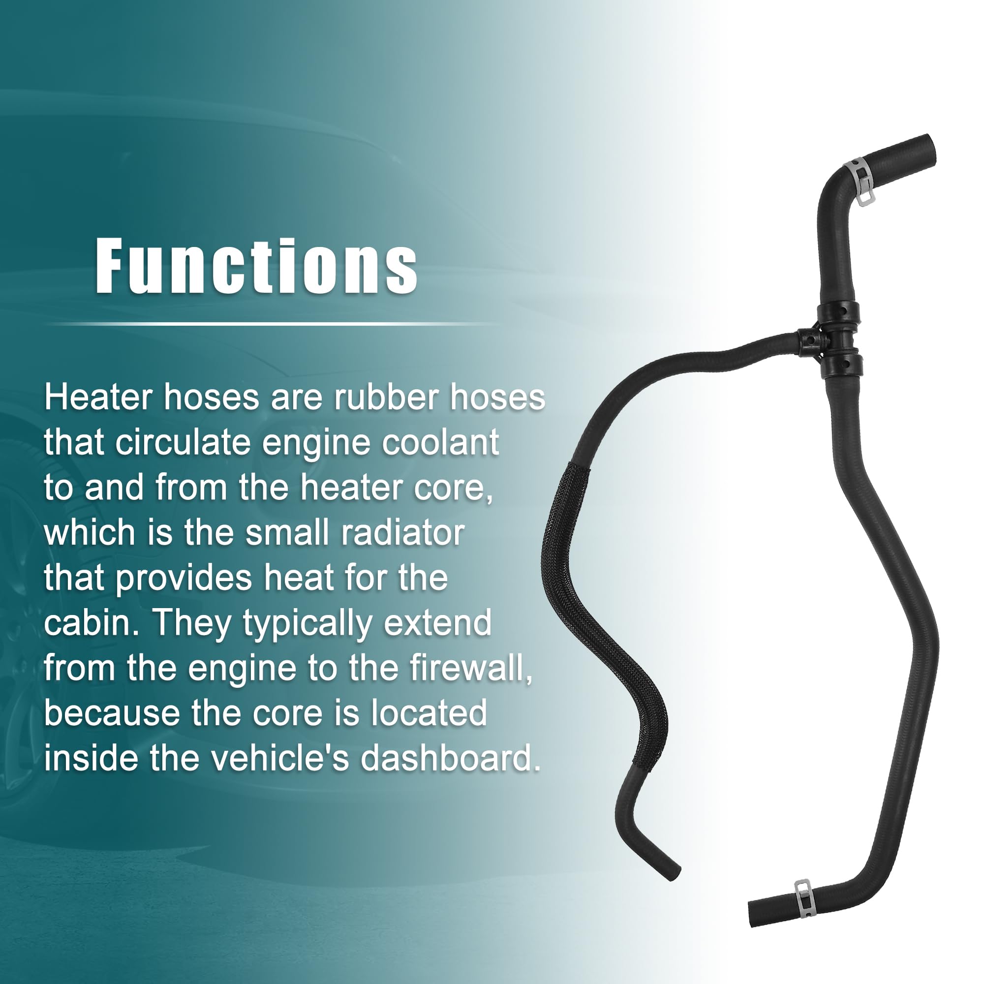 X Autohaux Hvac Heater Hose For Chrysler 300 2011-2020 For Dodge Challenger 2011-2021 For Dodge Charger 2011-2021 Heater Supply Hose Replace No.55038163Ai/55038163Ae