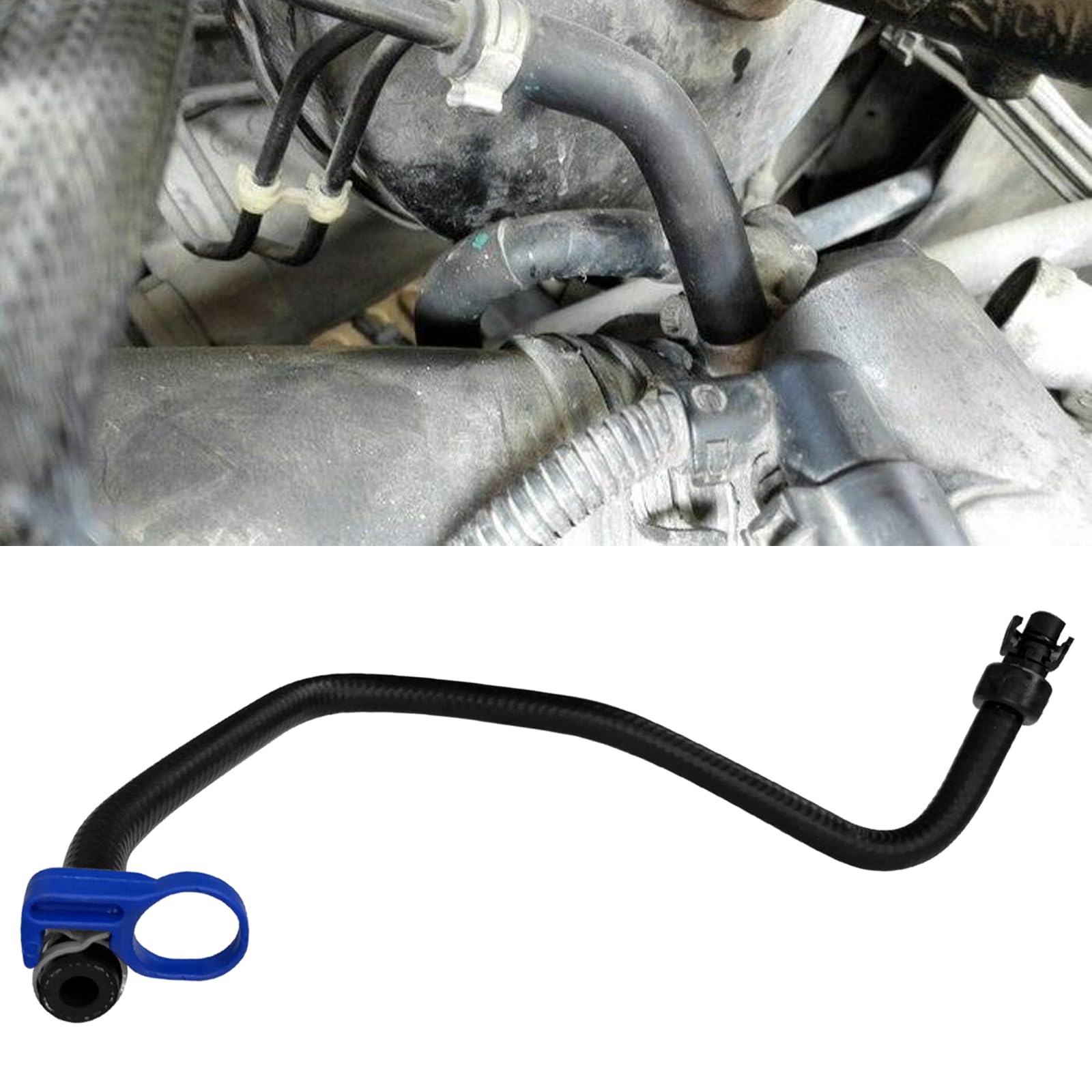 QKYS 1PCS Car Coolant Reservoir Hose, Black Rubber Engine Coolant Hose for SUV, Truck, RV, Radiator Hoses Replaces OEM#13251447 