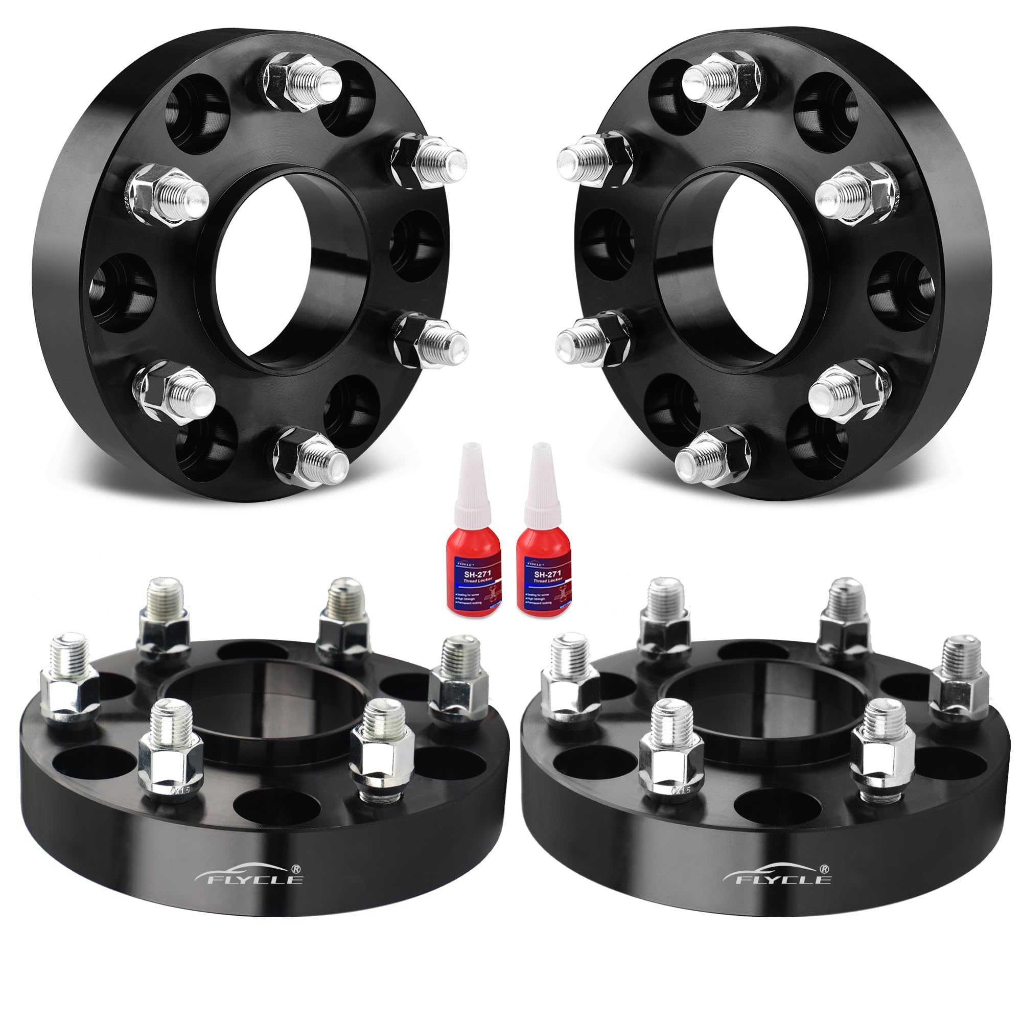 6 Lug 6x5.5 Hubcentric Wheel Spacers for 1999-2025 Chevy Silverado 1500, 1.25 inch 6x139.7mm Forged Wheel Spacers 14x1.5 Studs &