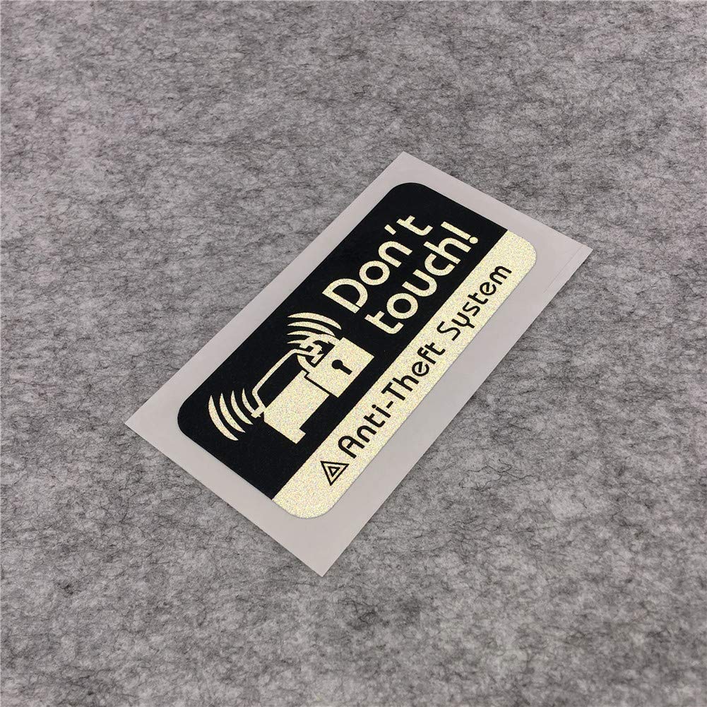 2X Car Styling Vinyl Tape Warning DO NOT Touch Anti-Theft System Auto Window Sticker Decal (70x33mm)