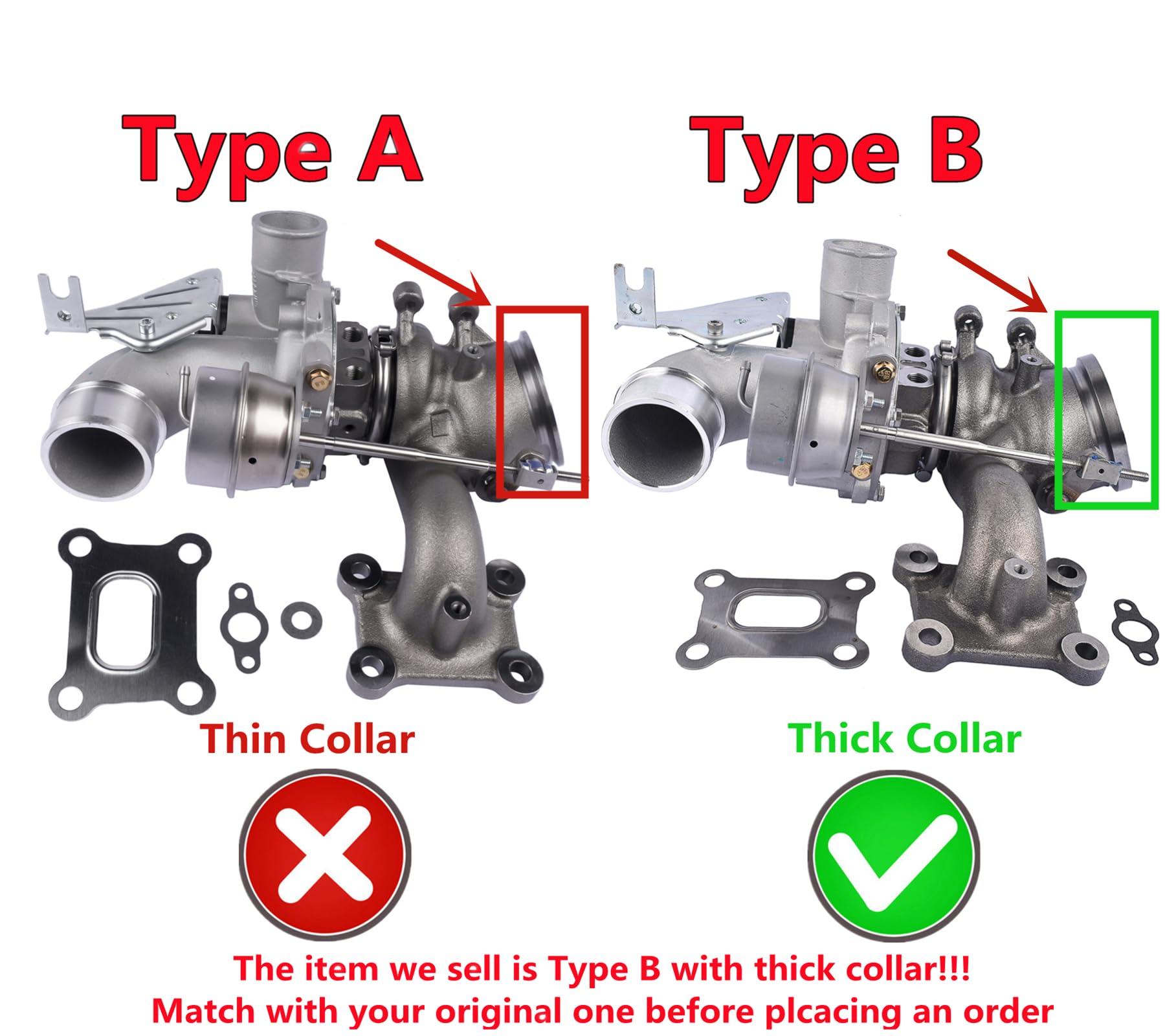 Weonefit Turbocharger Replacement for Ford Edge Focus Explorer EcoBoost SCTi 2.0L 2012-2015 53039700270 53039880293 53039880269
