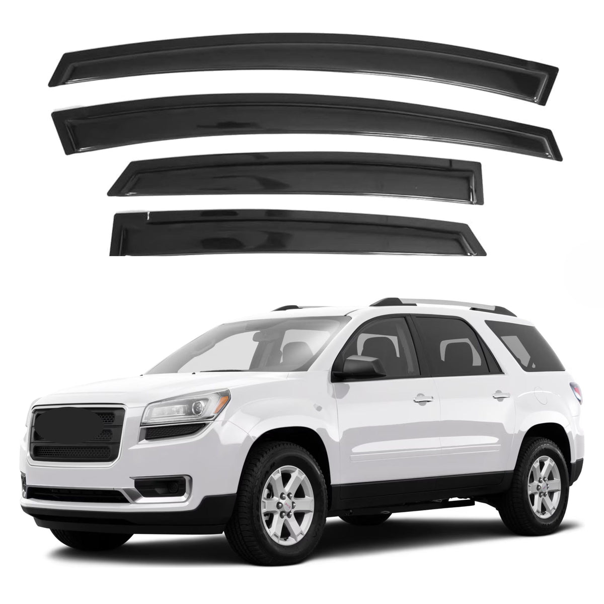 Ig Window Visor For Gmc Acadia 2007-2016, Acadia Limited 2017-2020, Saturn Outlook 2007-2010, Rain Guard Tape-On Vent Window Def