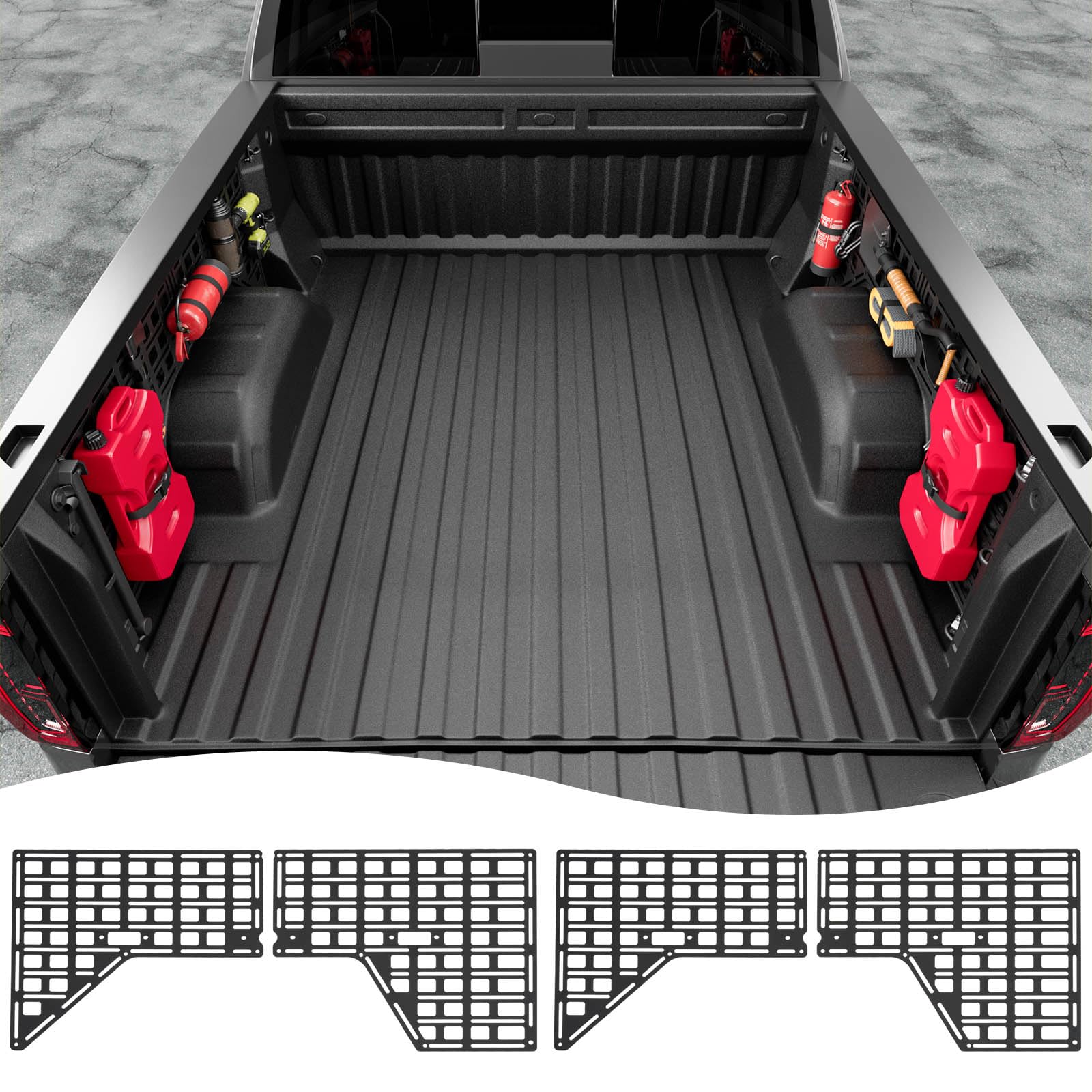 SZYANG 5.8FT Side Bed Molle Panel Compatible with 19-25 Silverado GMC Sierra Truck Panel System Replacement for 2019-2025 Chevy 
