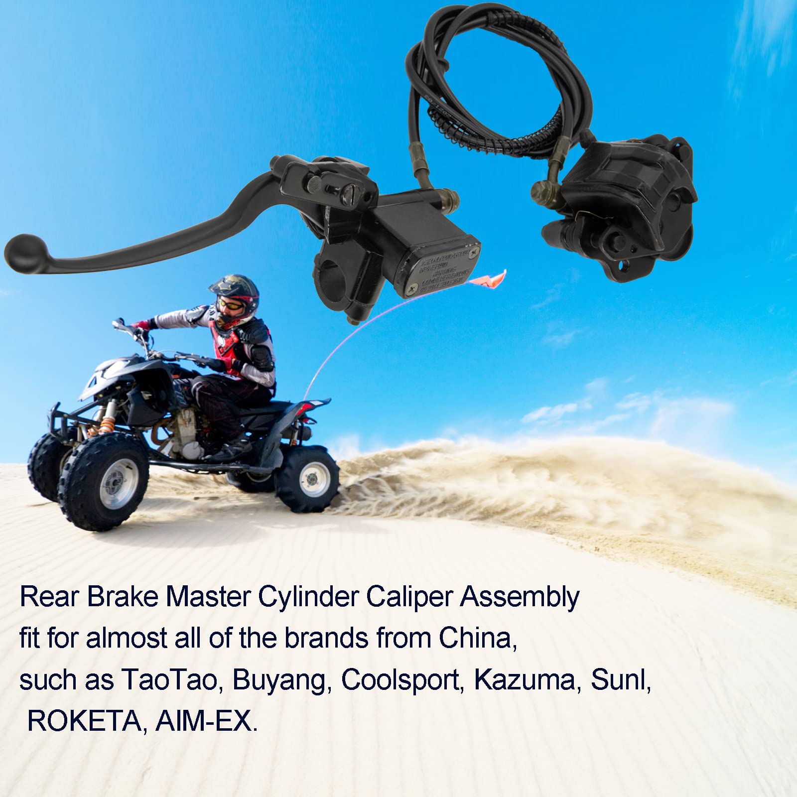 Rear Brake Master Cylinder Caliper Assembly For Atv Quad 50Cc 70Cc 90Cc 110Cc 125Cc Taotao Sunl Buyang Roketa Nst Doodlebug Rear