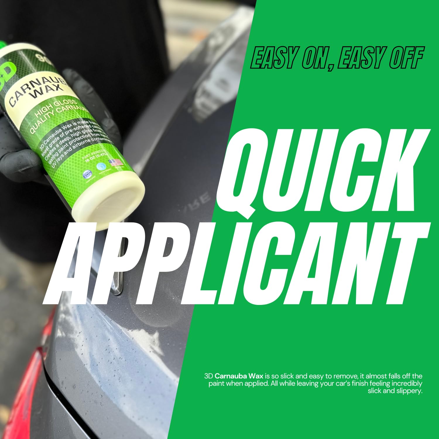 3D Carnauba Wax - High Gloss, Deep Shine Brazilian Carnauba Liquid Wax - Long Lasting Uv Paint Protection - Easy Application On Cars, Rvs, Boats, Motorcycles - Non-Staining Detailing Products 16Oz.