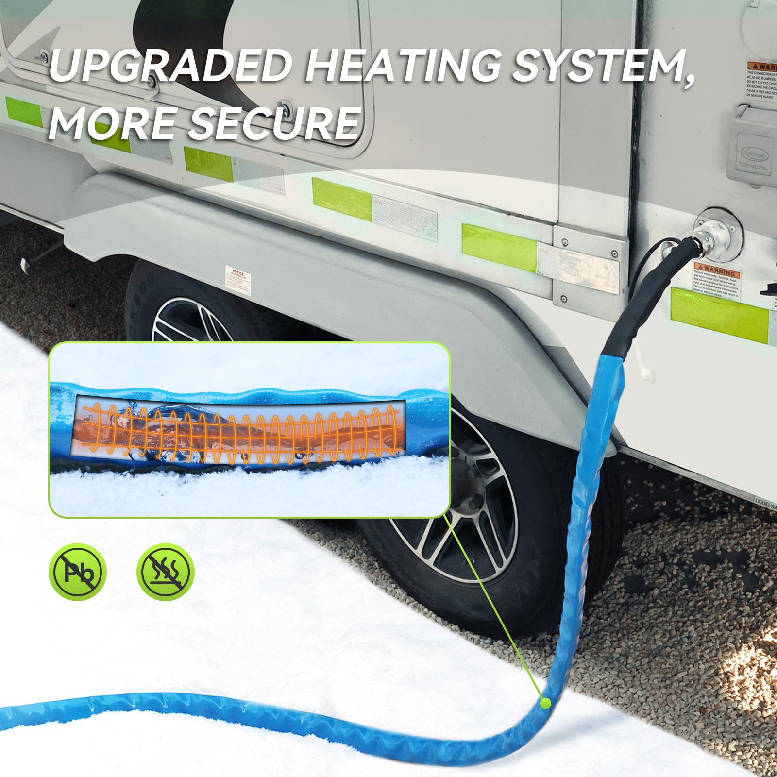 Rvmate Heated Water Hose For Rv 15Ft, -20 ? Antifreeze Heated Rv Water Hose With Energy Saving Thermostat, For Rv/Camper/Home/Ga