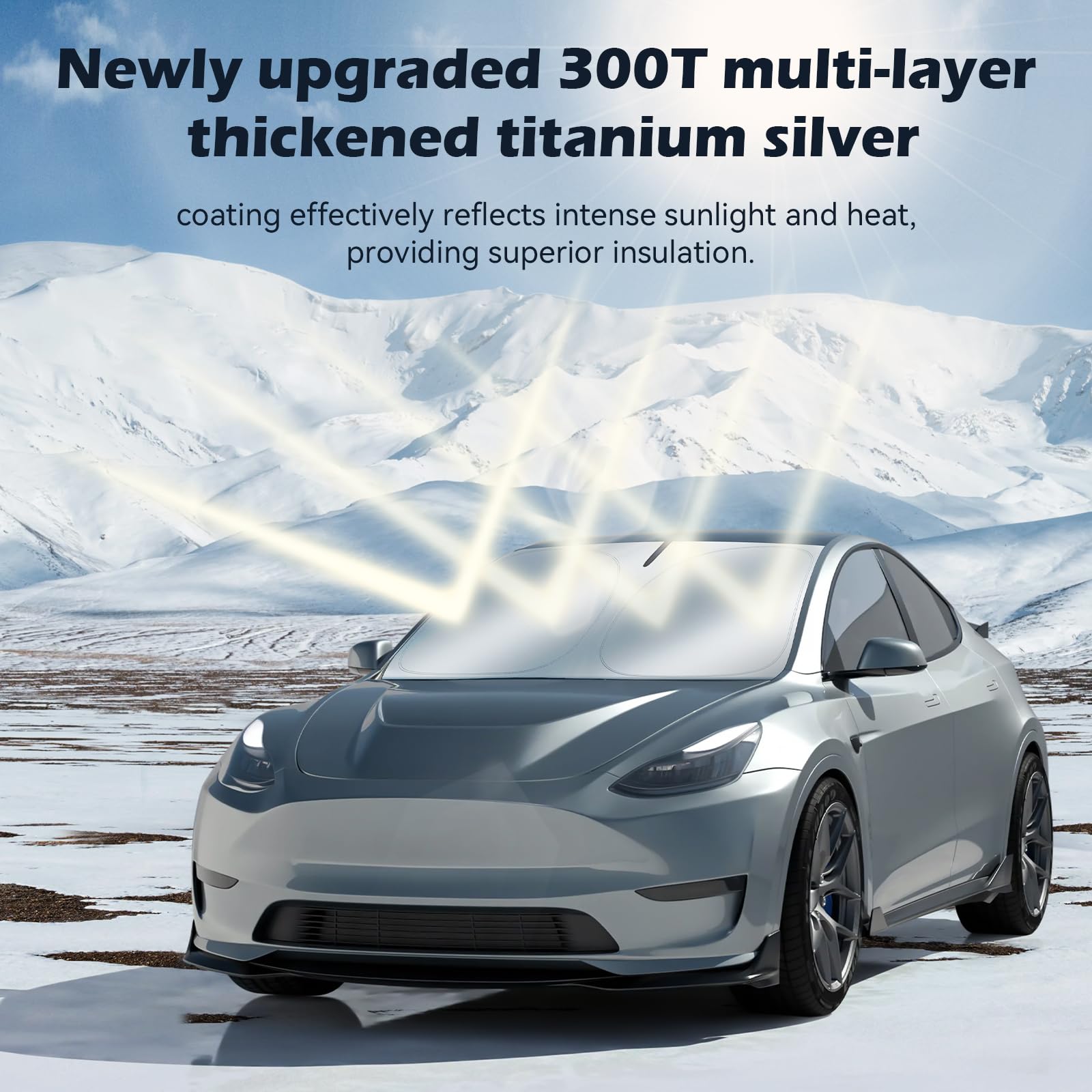 Car Windshield Sun Shade, 300T Thickened Car Window Shades Heat Reflective Interior Cool, Universal Fit for Most Cars SUVs Truck