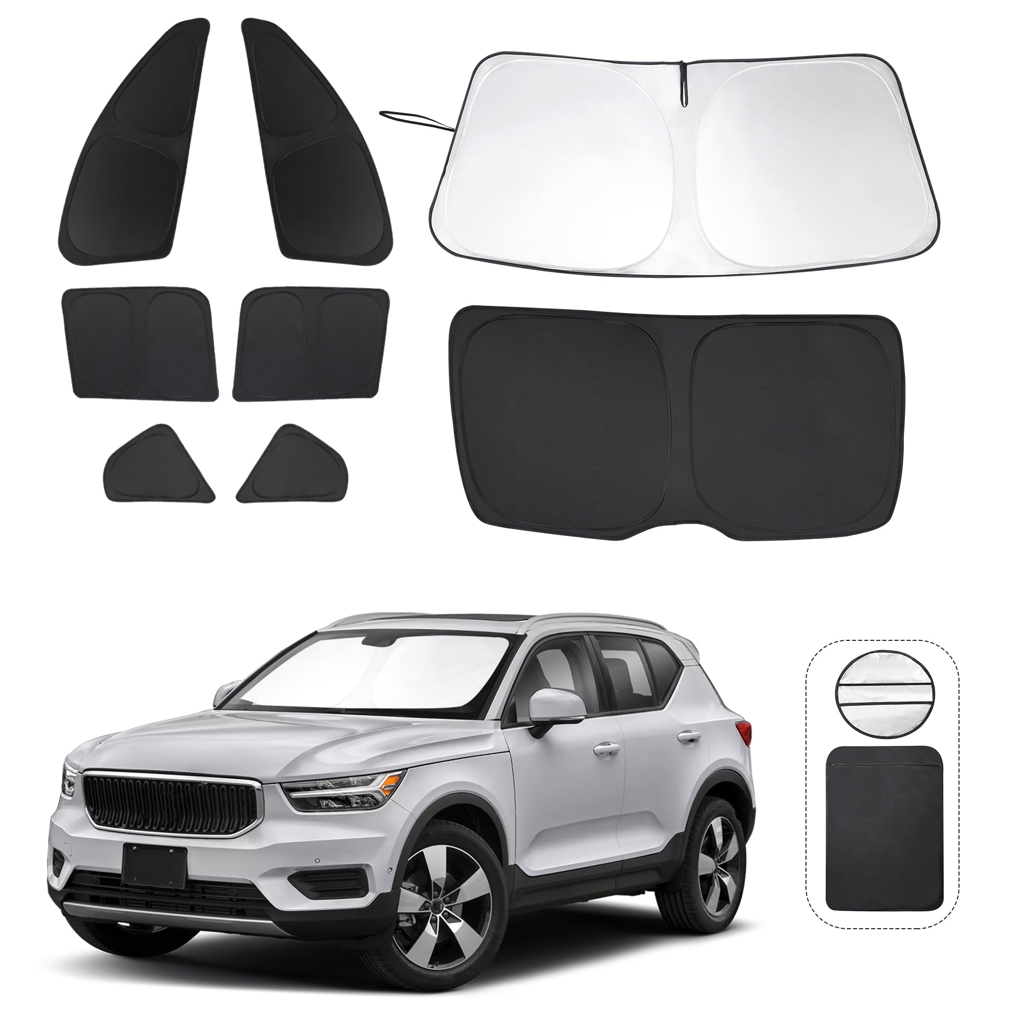Tinglu Window Shades For Volvo Xc40 2019-2025 Accessories Car Side Full Windows Rear Triangular Windshield Sun Shade Sun Uv Rays