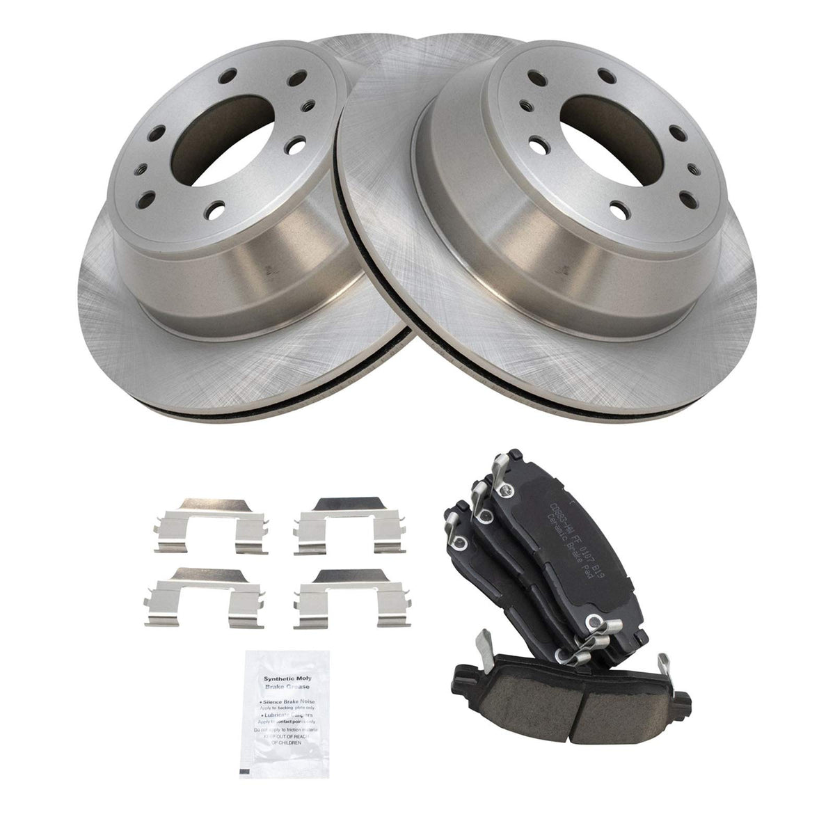 Trq Rear Premium Posi Disc Brake Pad & Rotor Kit Set For Gm Suv Truck
