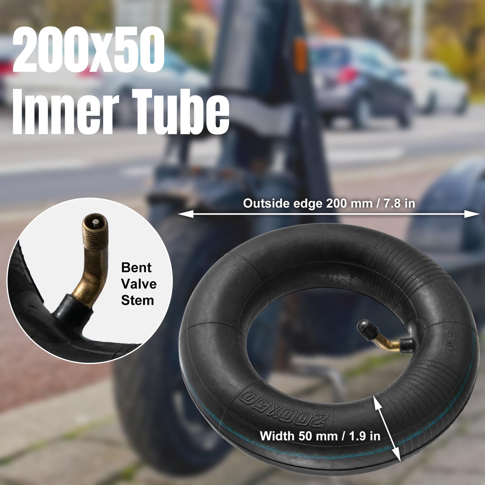 200X50'' Inner Tubes, 2 Pack Heavy Duty Replacement Electric Scooter Tire Inner Tube Compatible With Razor E100, E150, E200, Pow